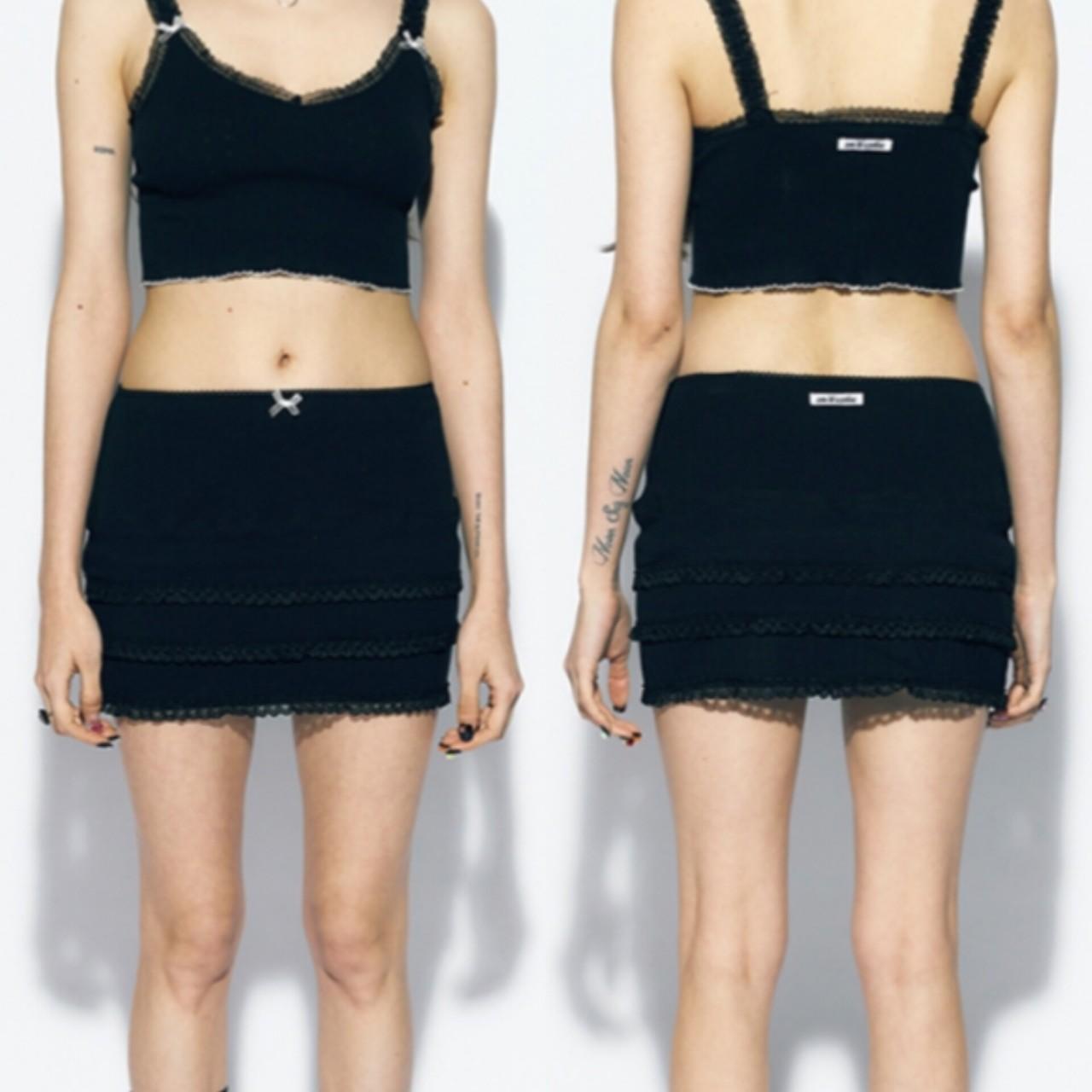 ミニスカート asif CALIE LOVE GURLS GRAPHIC SHORT SKIRT-PANTS RM5B0219 ♡ NWT KOREAN BRAND ASIF CALIE BLACK SKIRT 