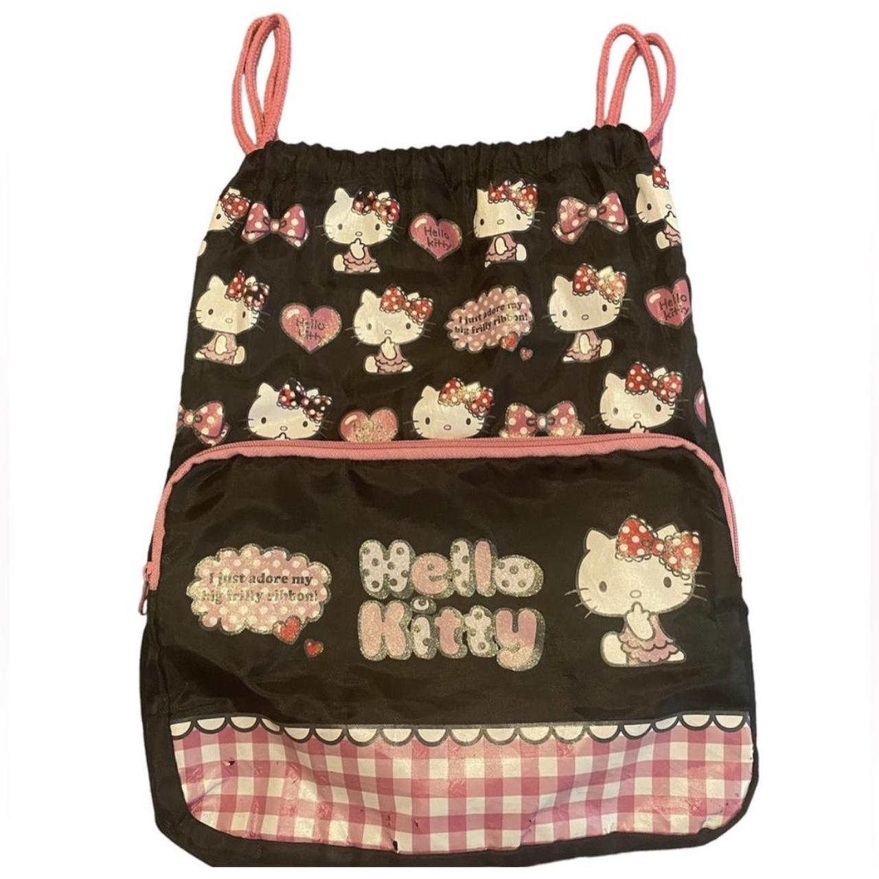 Hello Kitty Drawstring Backpack Super Cute vintage... Depop