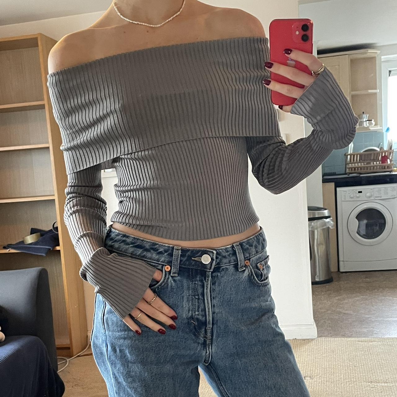 Silver & Other Stories Off Shoulder Long Sleeve... - Depop