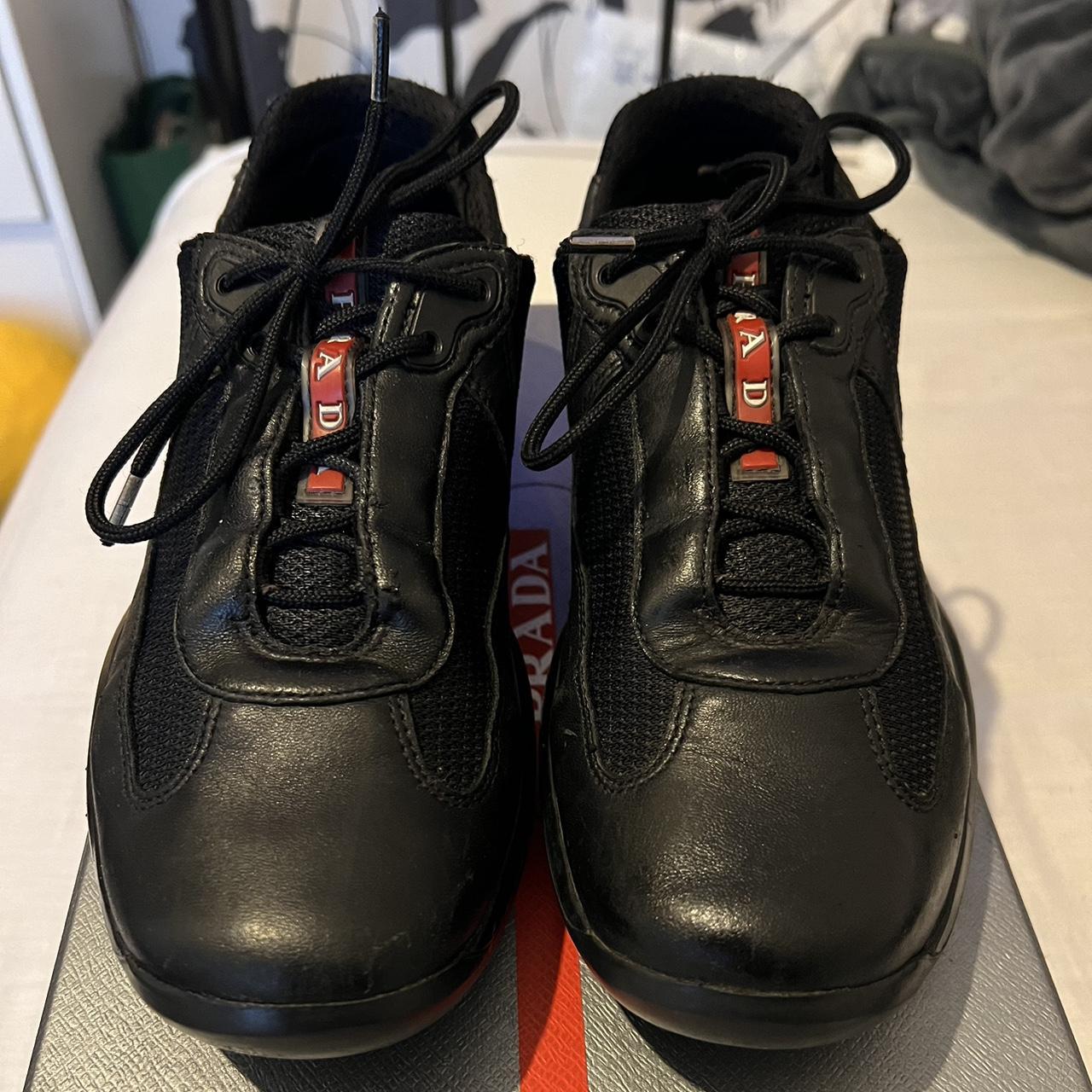 Womens black sale prada trainers