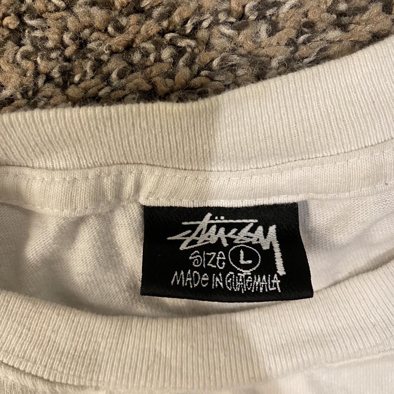 STUSSY WITHERED FLOWER WHITE GRAPHIC TEE - Depop