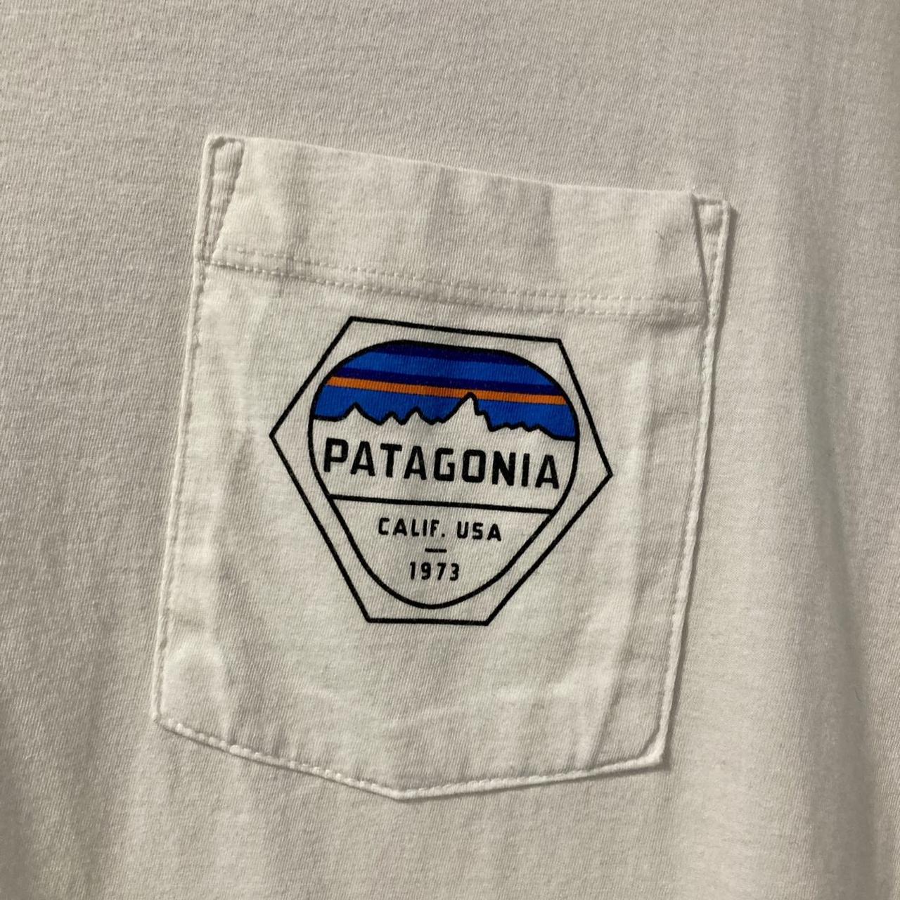 #Patagonia white slim fit mens #tee t-shirt size M... - Depop