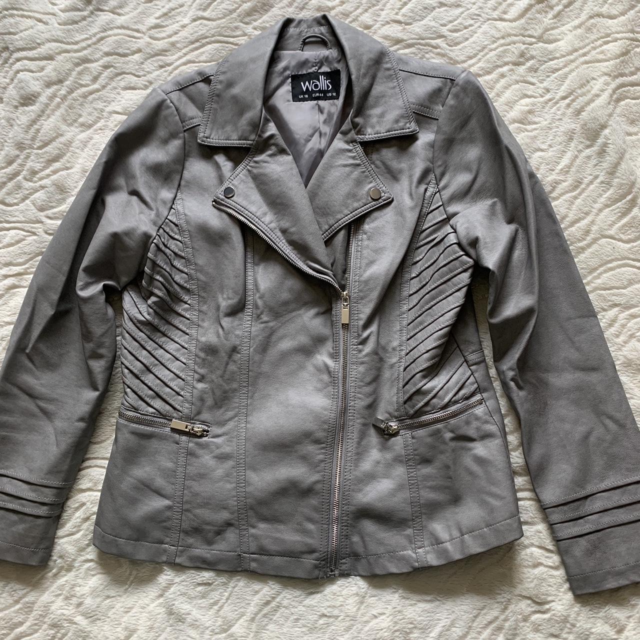 Wallis grey leather jacket Clearance