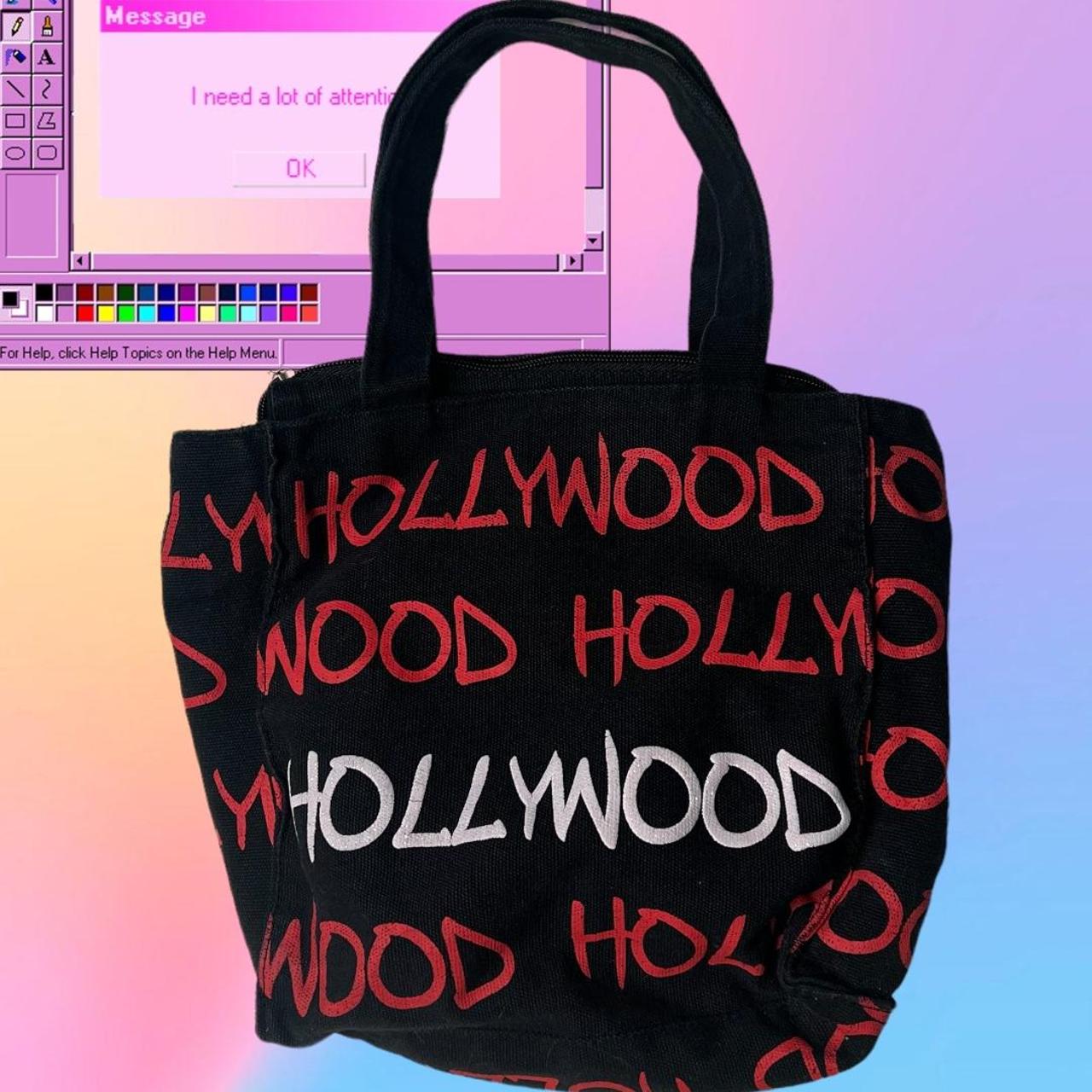 HOLLYWOOD small tote bag. Letters are sparkly,...