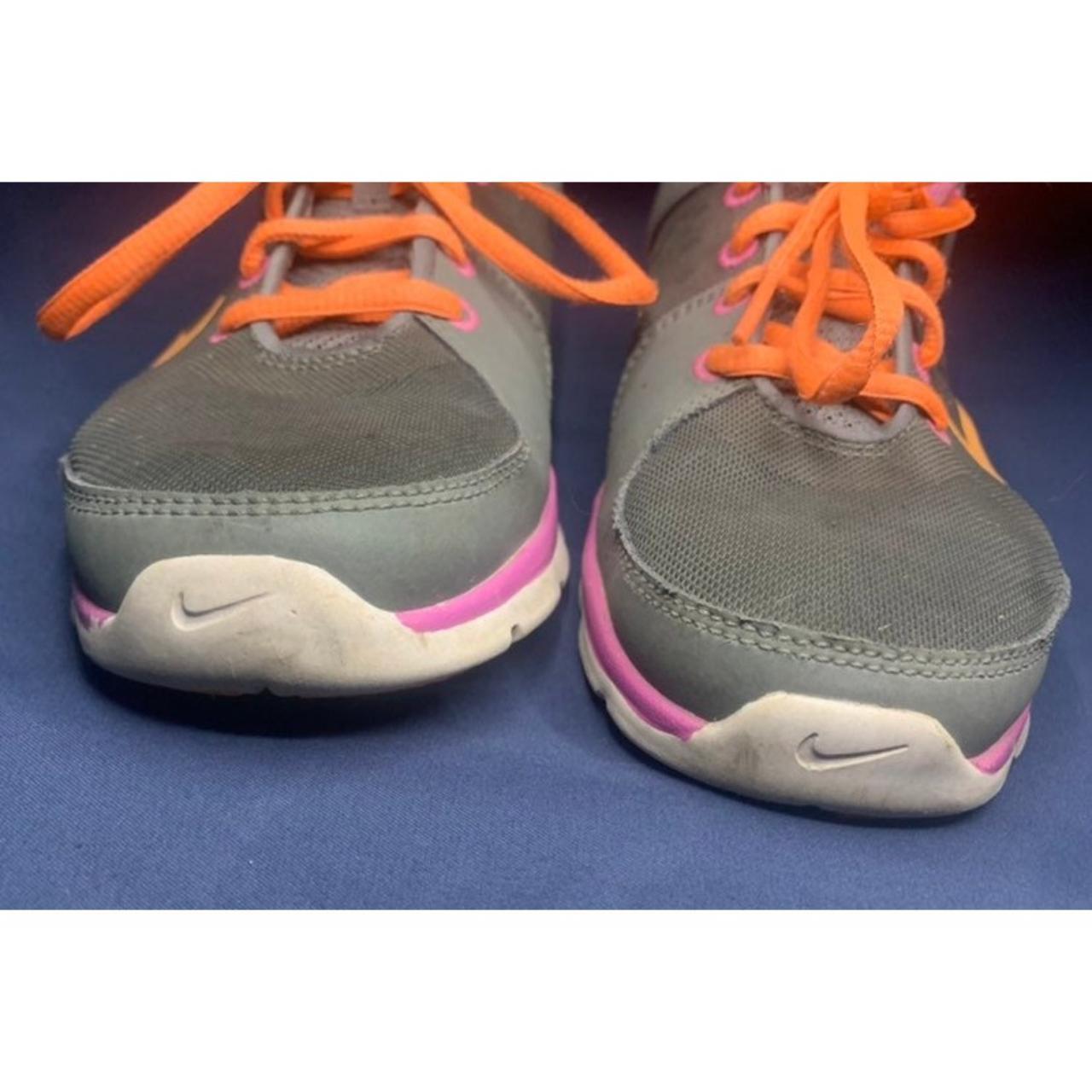 nike-flex-trainer-women-s-size-7-5-gray-pink-orange-depop