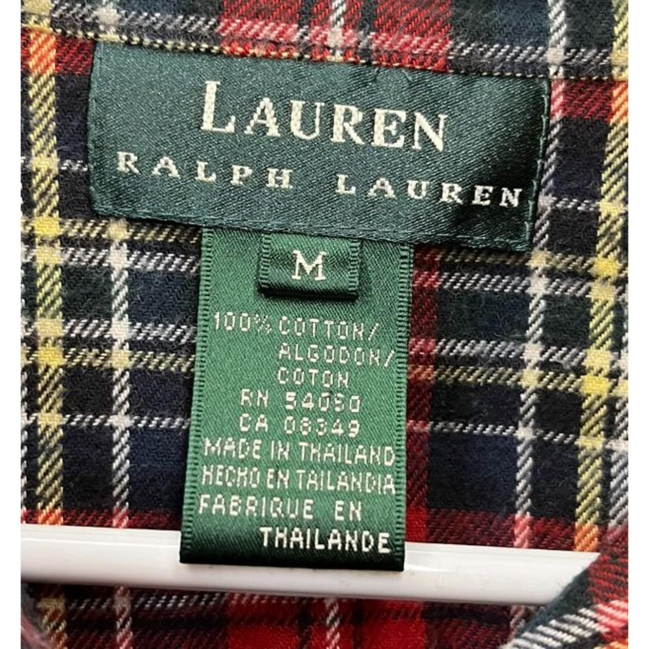 Lauren Ralph Lauren Red Plaid Long Sleeve Button... - Depop