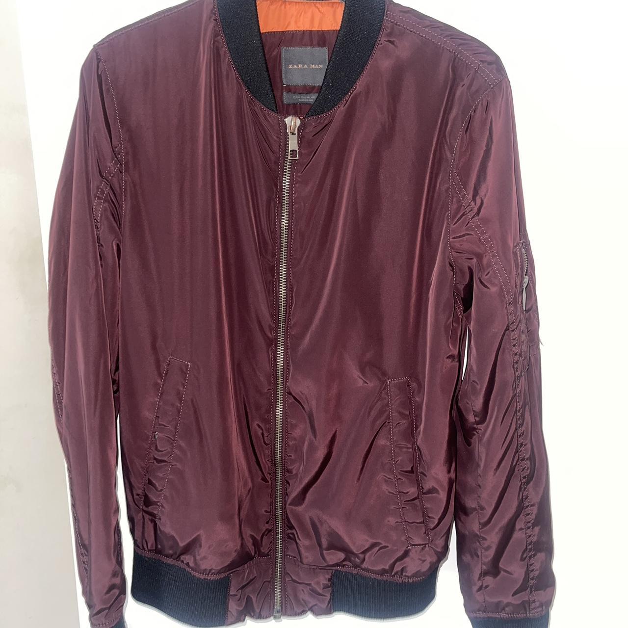 Zara burgundy deals bomber jacket