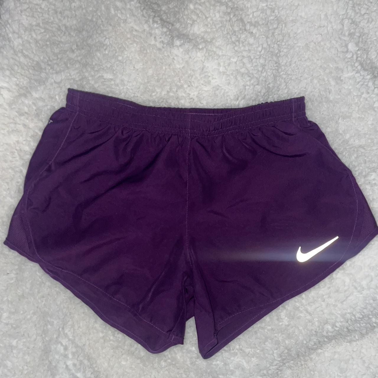 purple nike shorts! -dri-fit running shorts -size... - Depop