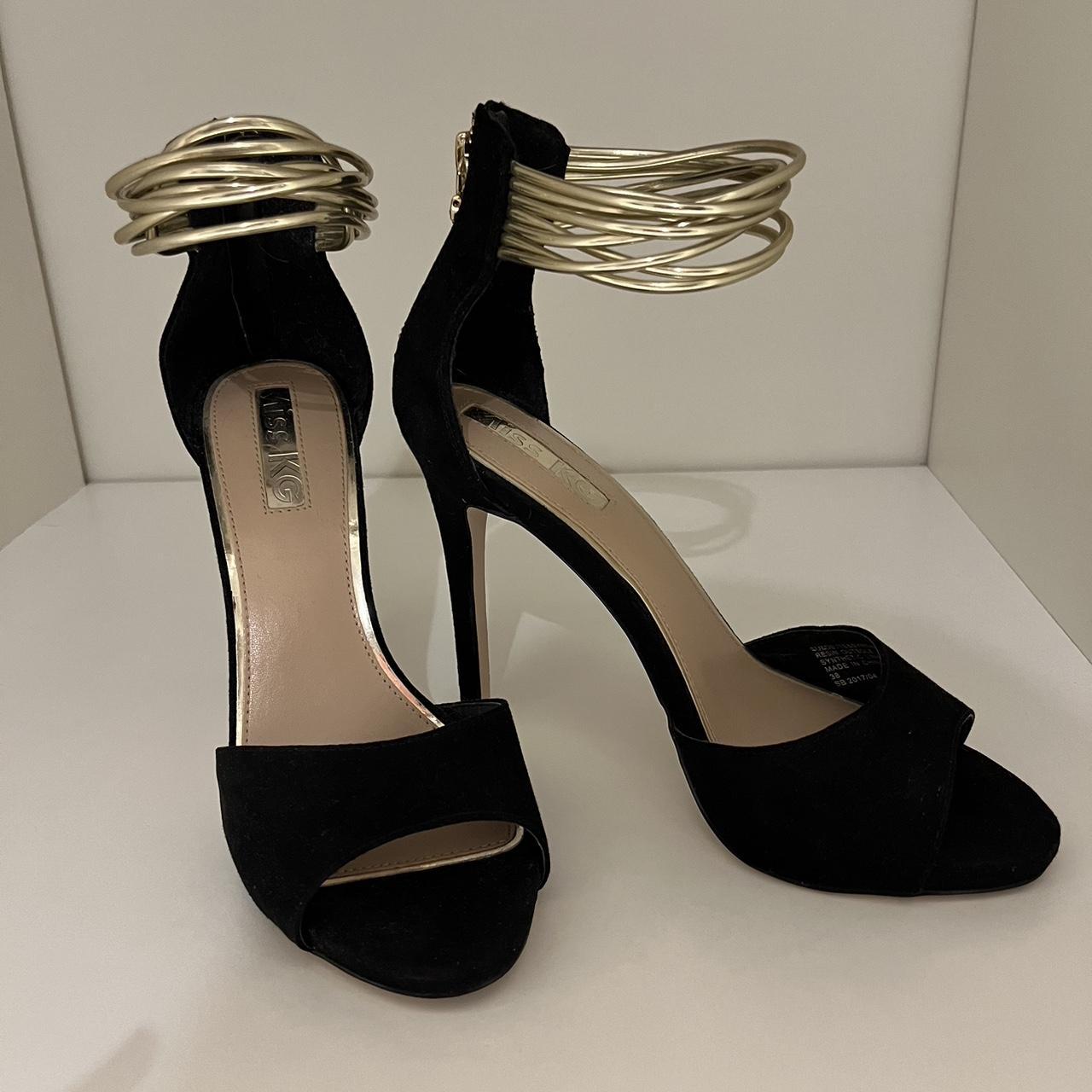 Kurt Geiger Women's Black and Gold Footwear | Depop