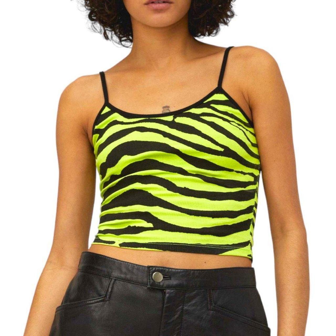 Daydreamer Women's Green Punch Zebra Ribbed