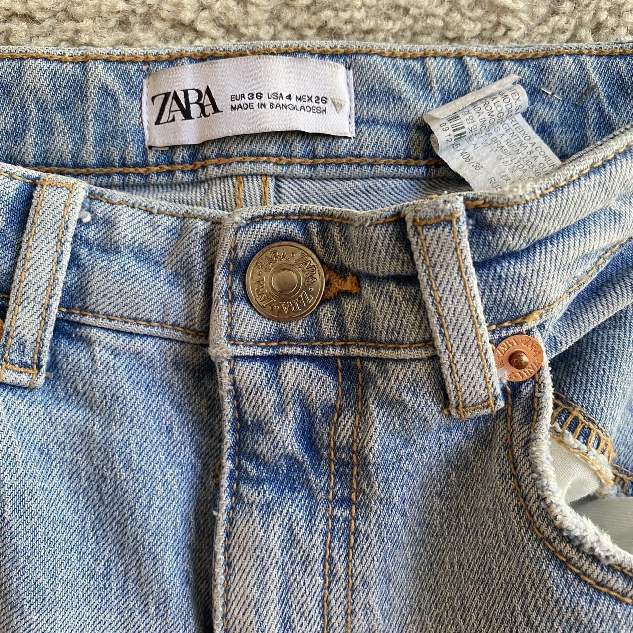 Zara light wash distressed jeans •Size 4 •Not sure... - Depop