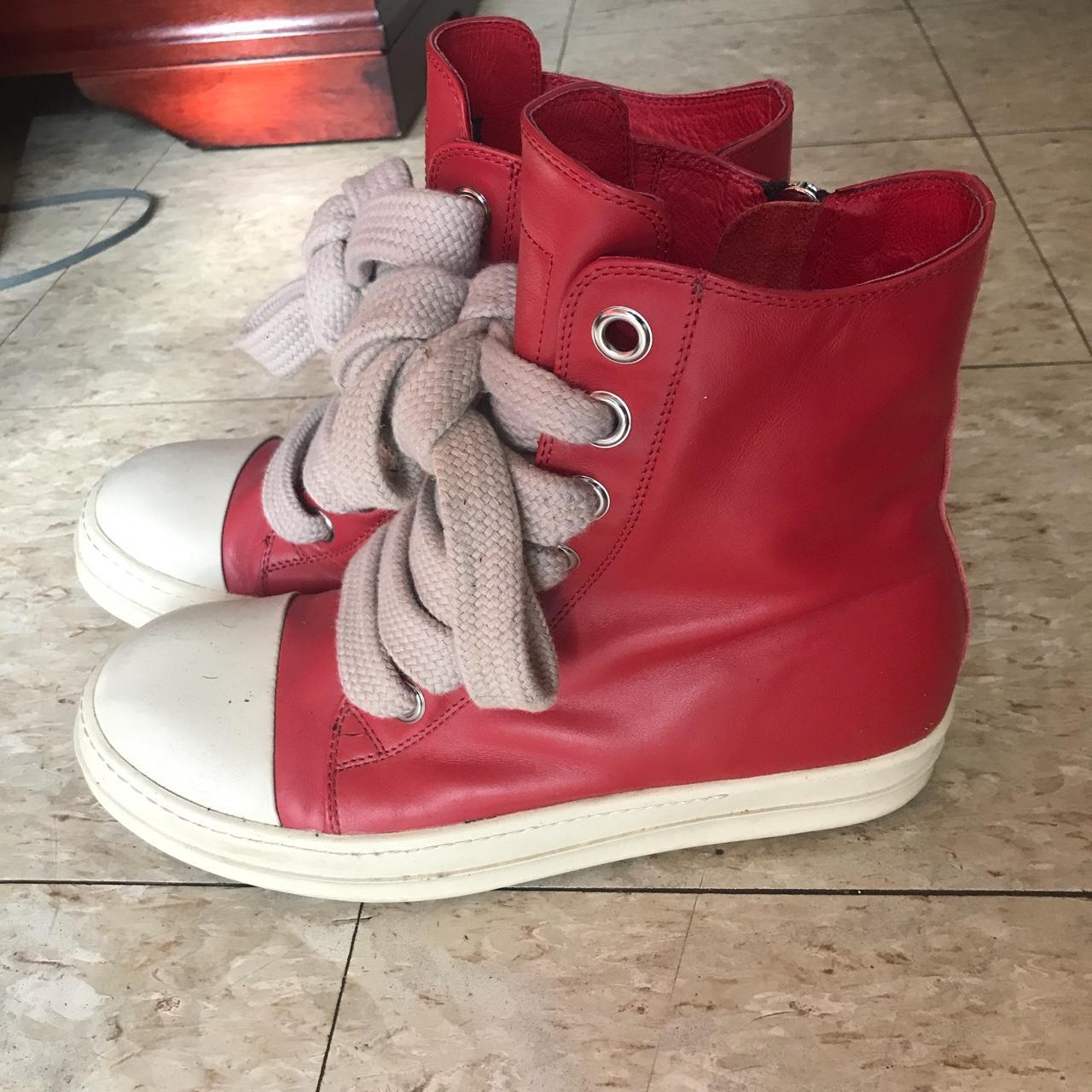 Rick Owens Men's Red Boots | Depop