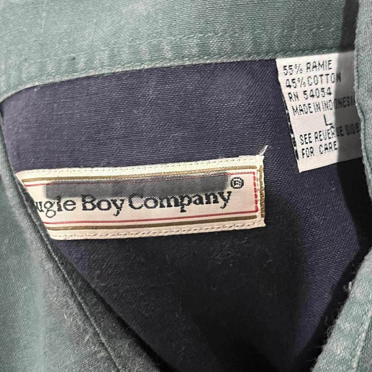 Bugle Boy Men's Green and Navy Shirt Depop