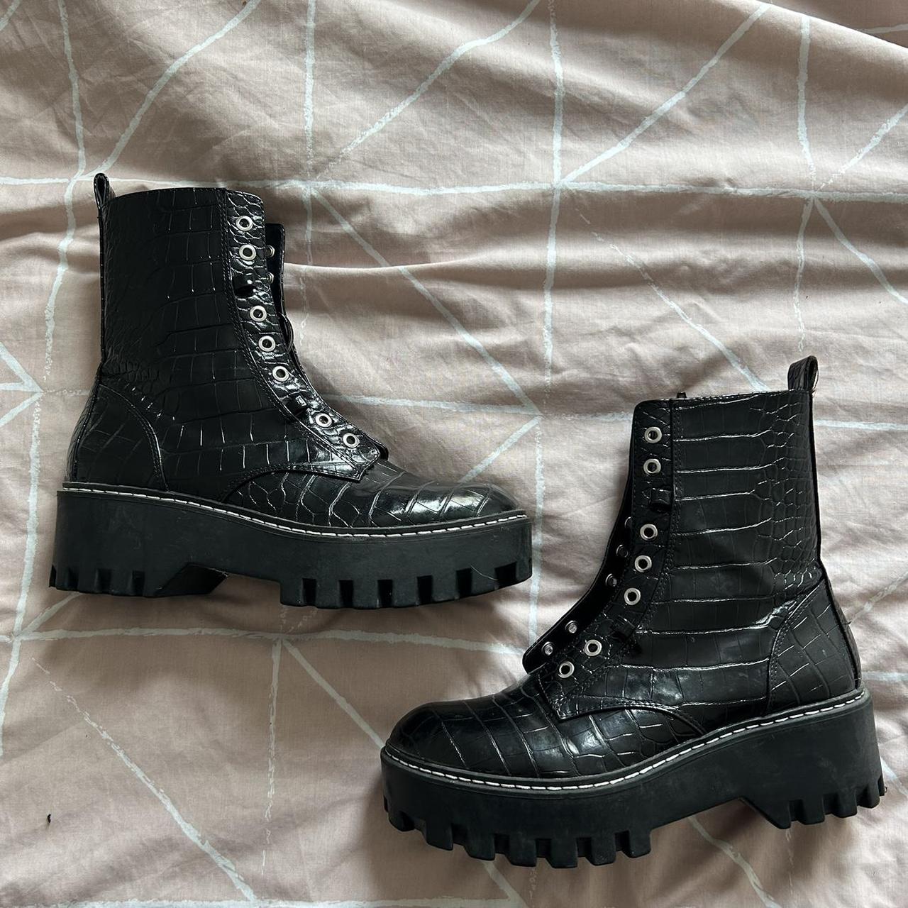 Zara parent croc boots. Size 7. Black. Worn. No... - Depop