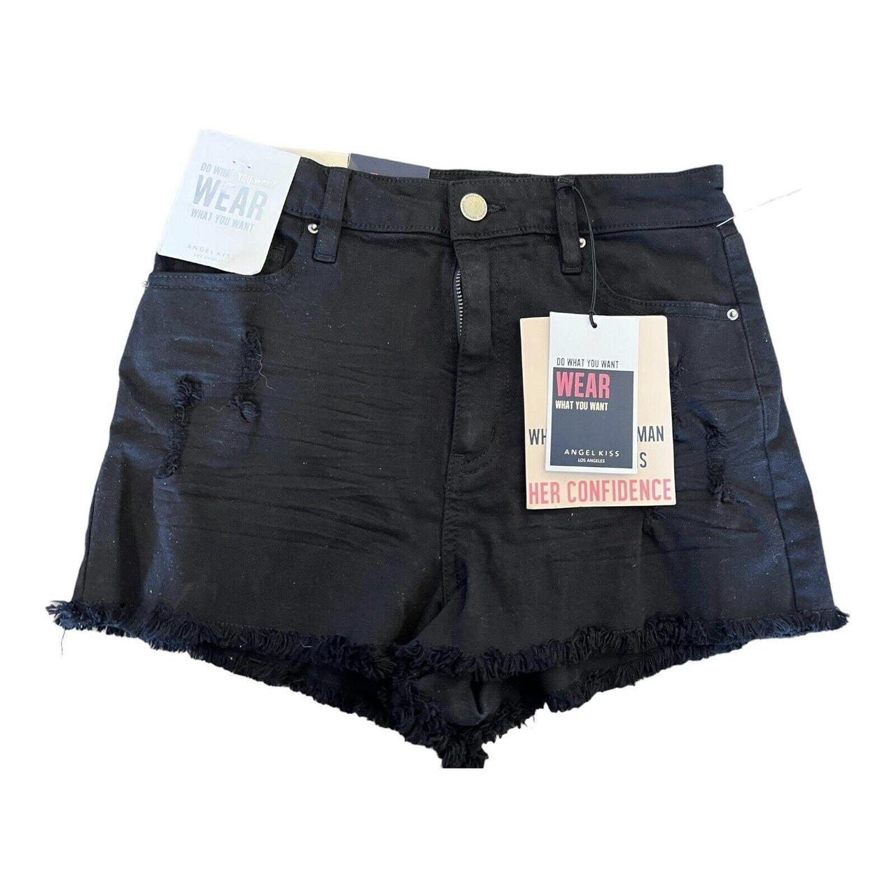 Los feliz destroyed black best sale denim shorts