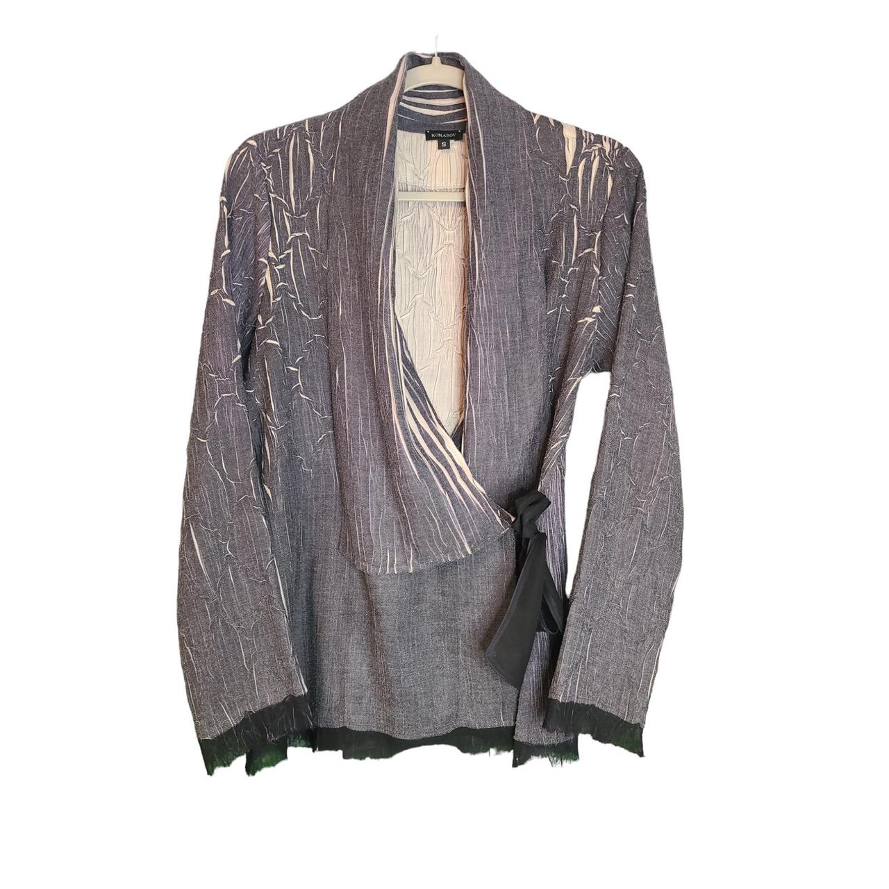 Komarov Crinkle Tie Front Cardigan. Lace style