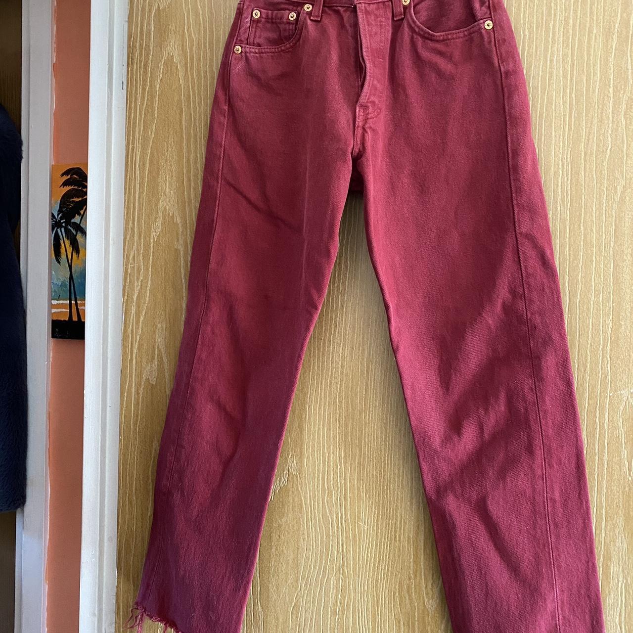 Vintage Levi’s 501s in burgundy red. Vintage size... - Depop