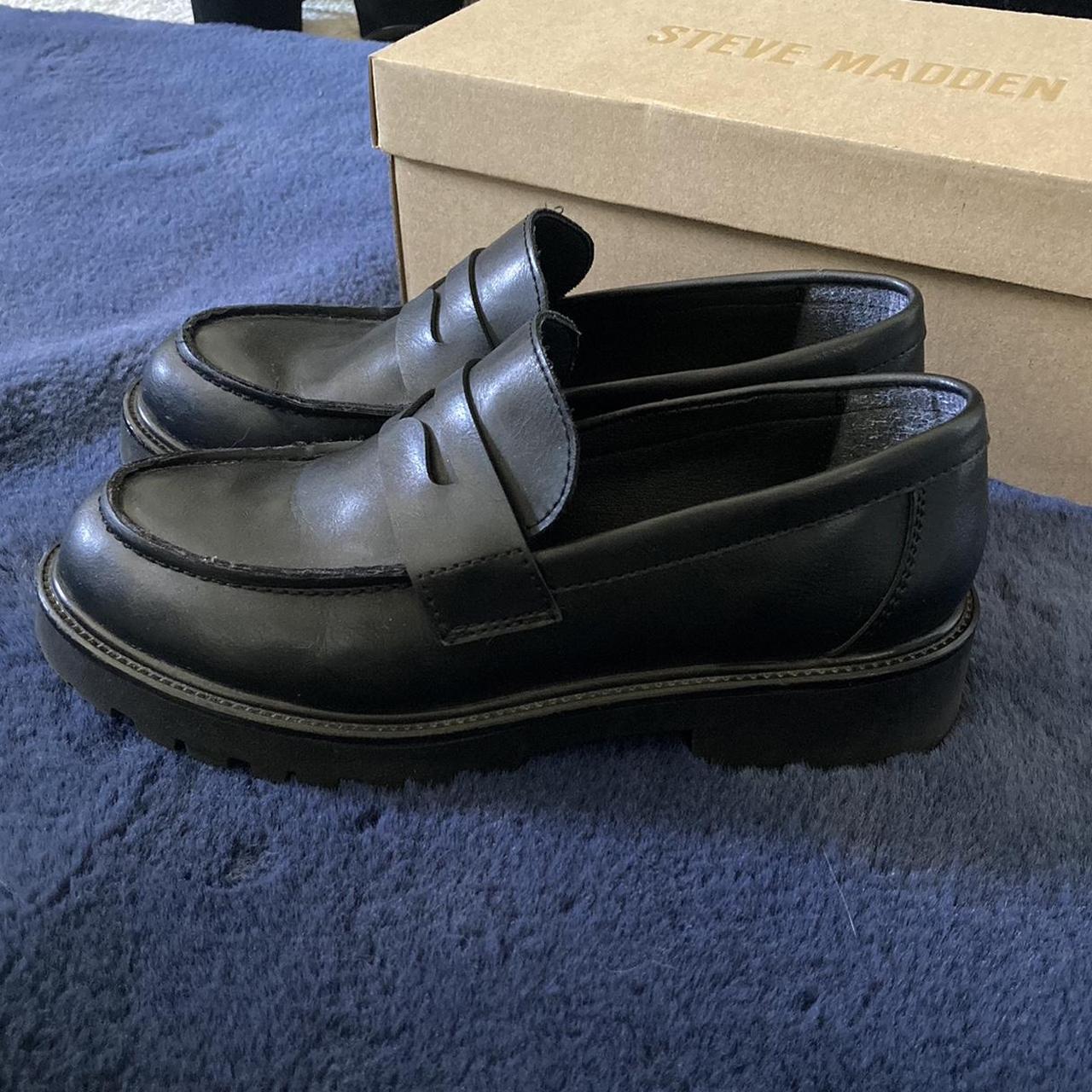 Steve Madden Women's Black Loafers | Depop