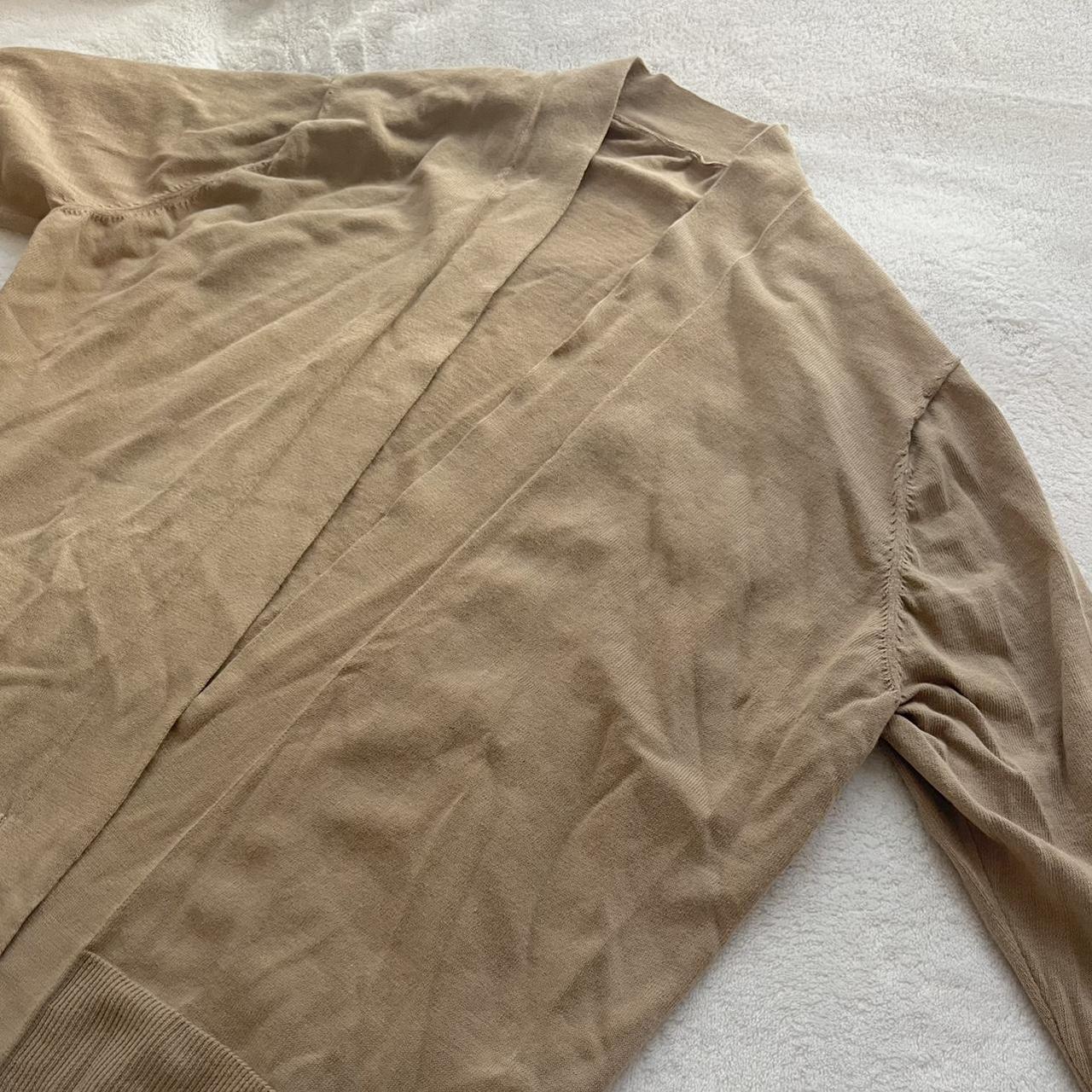 Muji Women's Tan and Cream Cardigan | Depop