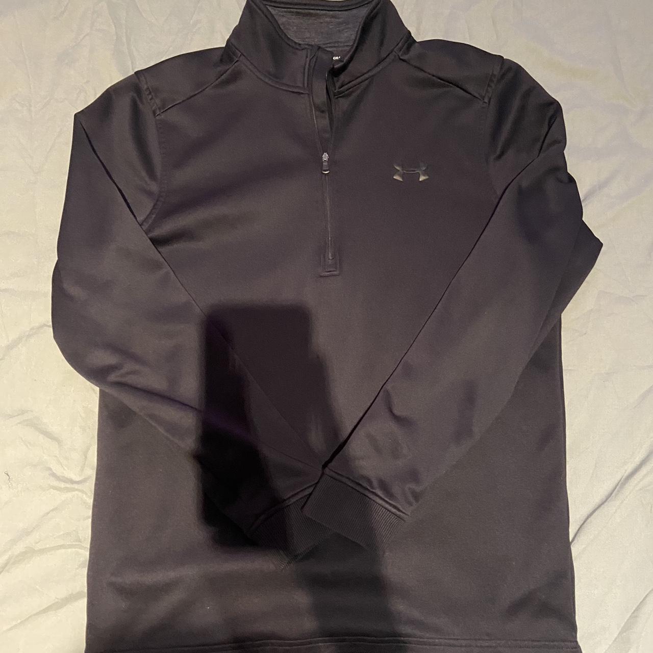 black 3/4 zip jumper from under armour barely... Depop