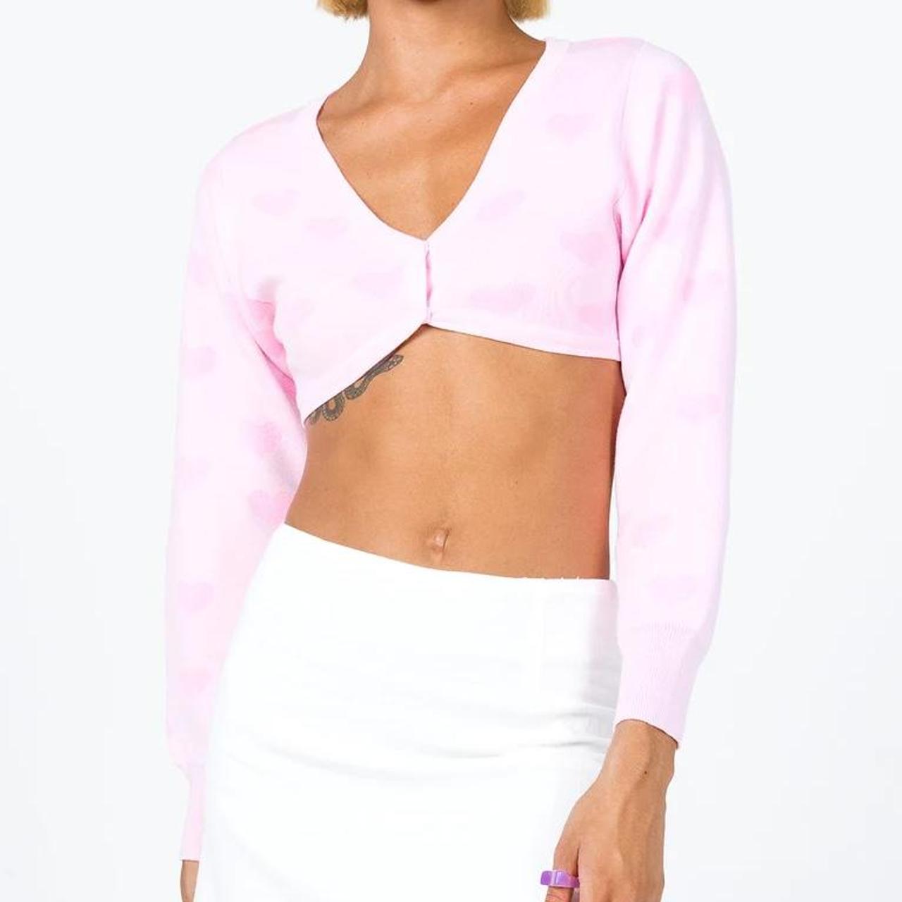 Princess Polly Women's Pink Cardigan Depop