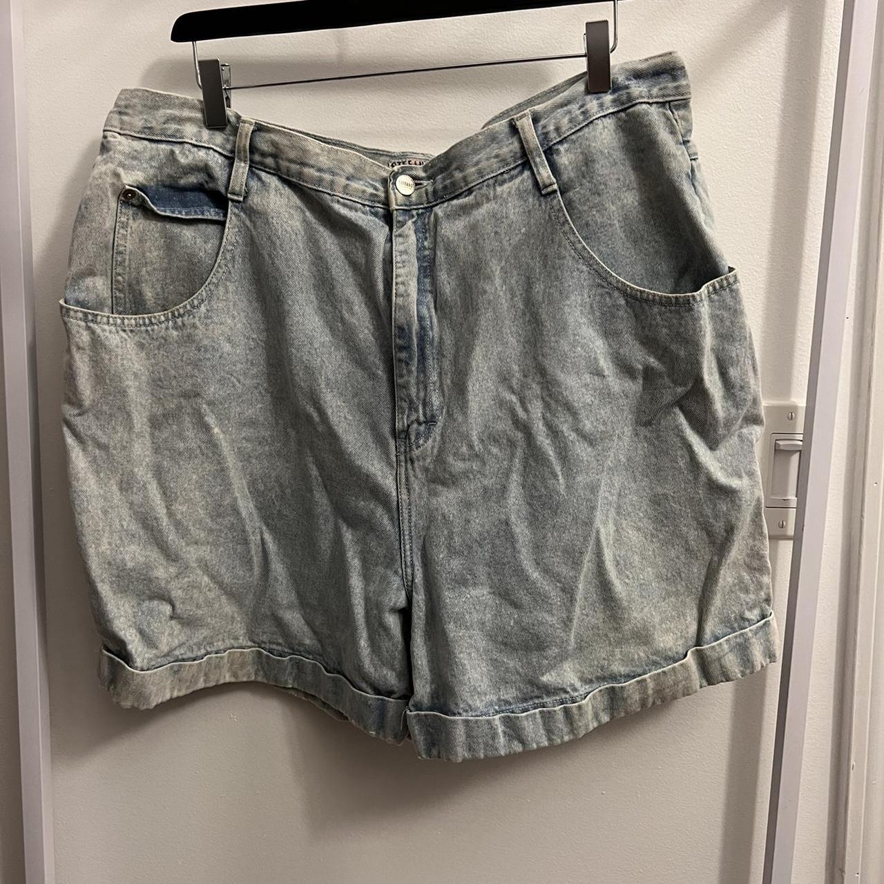 Vintage 80 S 90 S Light Acid Wash Mom Shorts Has Depop   P0 