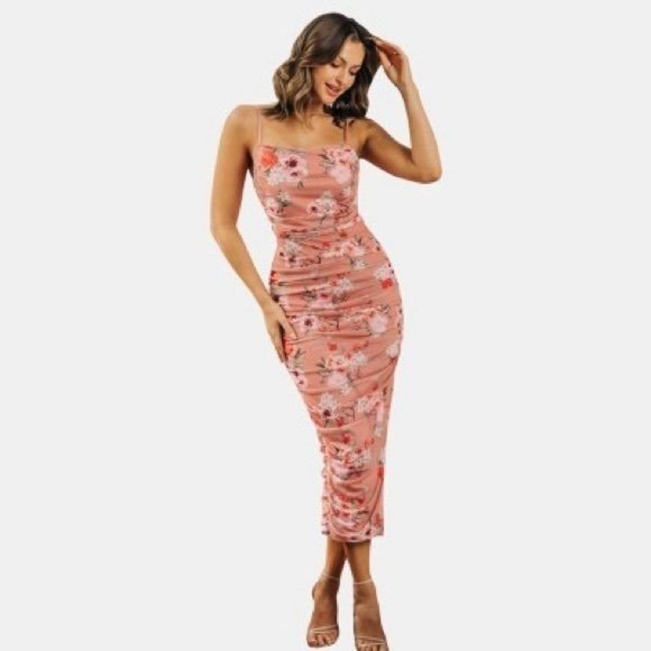 Cupshe Women's Red and Pink Dress Depop