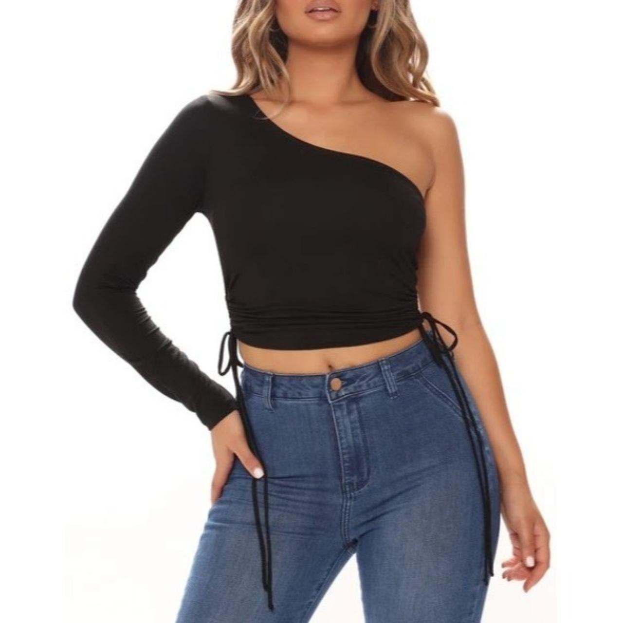 Ambiance Apparel Black and Pink Crop Top Size S