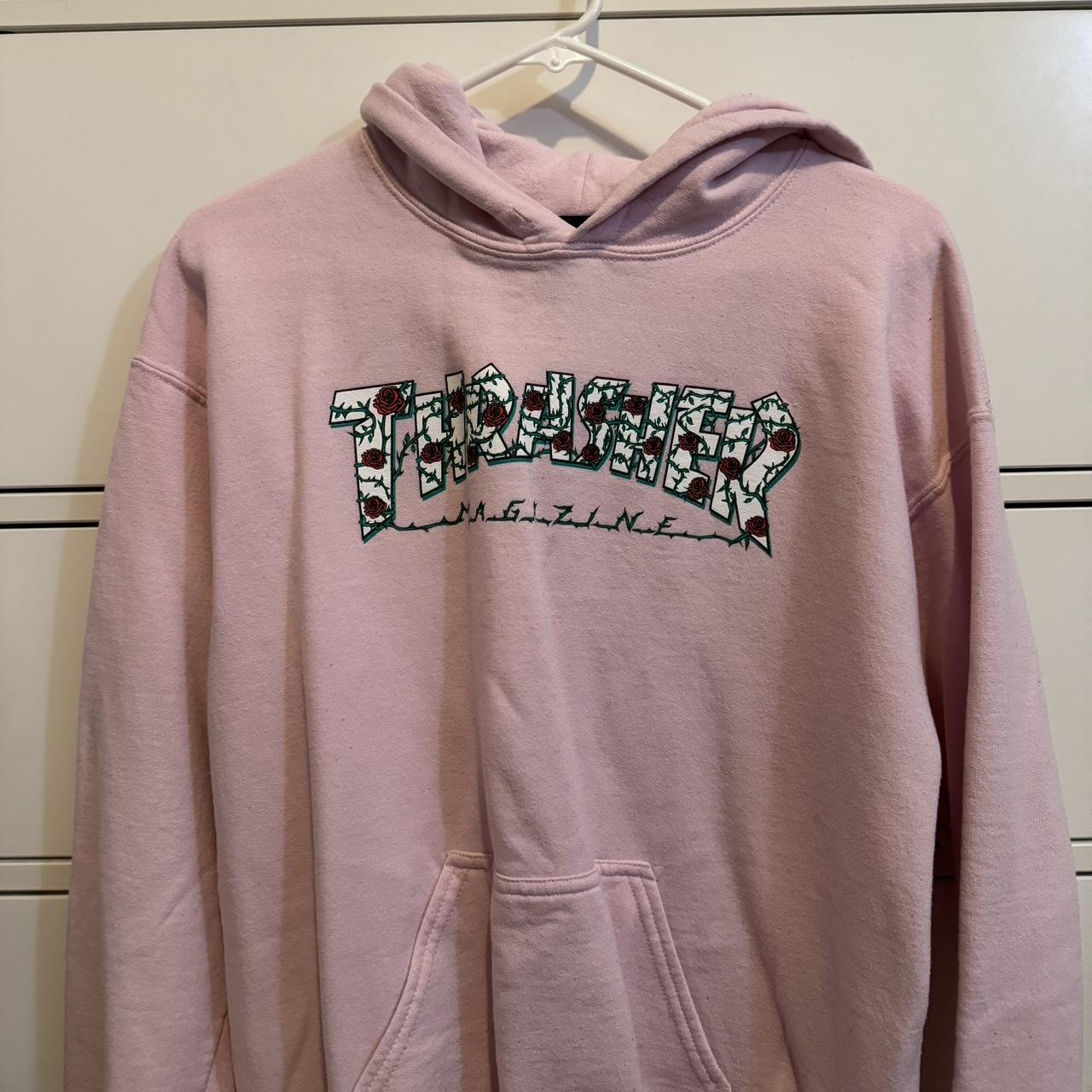 pink thrasher hoodie without the drawstrings! no... - Depop