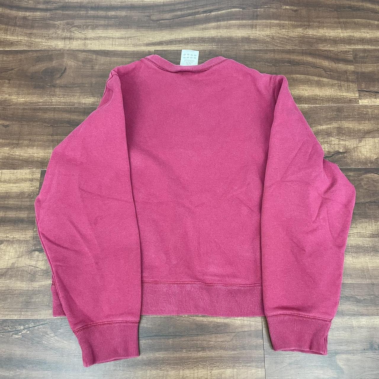 Y2K vintage Adidas Sweatshirt Red Pink Stitched Logo... - Depop