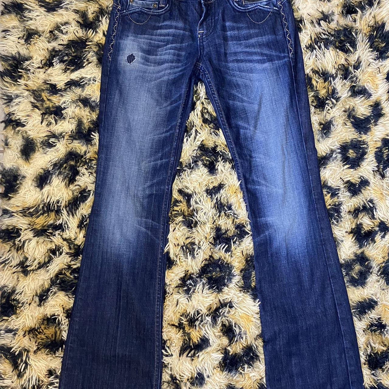 Y2k emo baddie bootcut rerock jeans - Depop