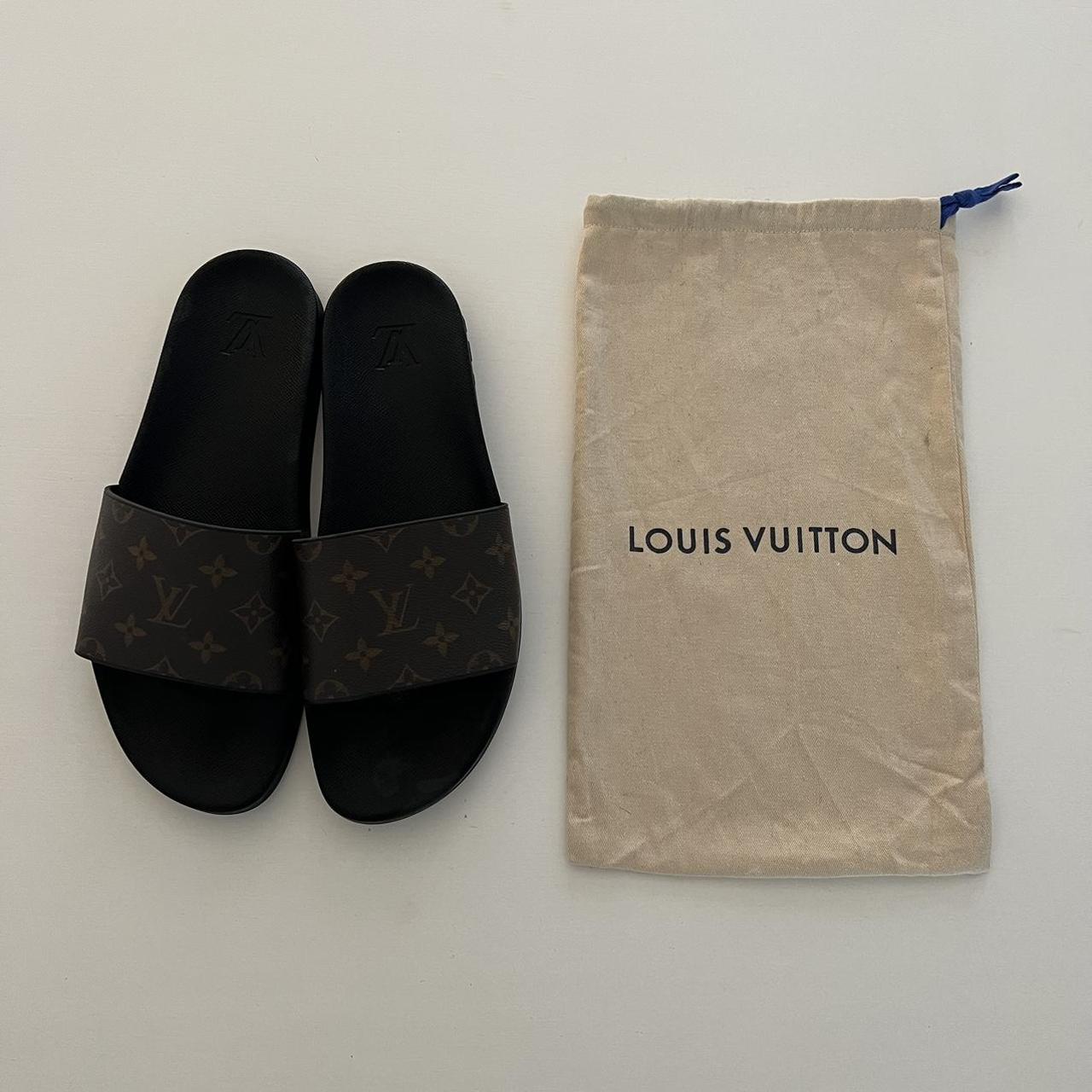 Louis Vuitton Waterfront Mule White Monogram Slides - Depop