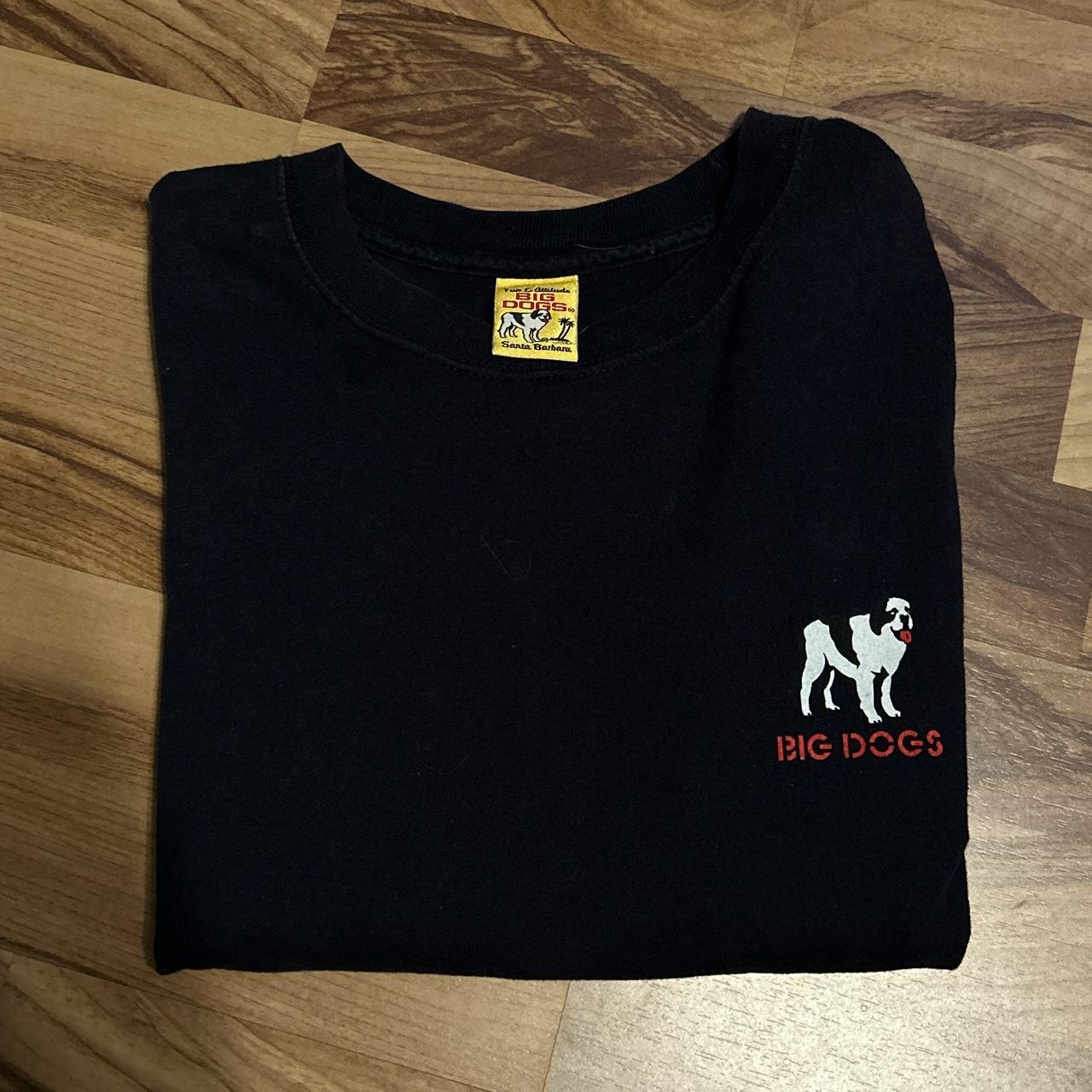 2005 y2k big dogs t shirt no size tag but fits like... Depop