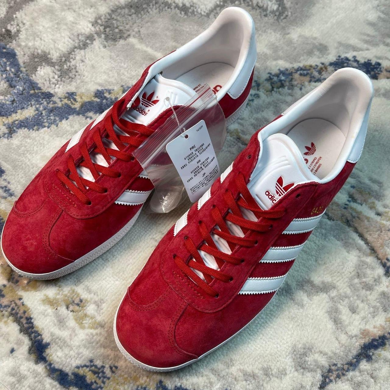 Adidas mens outlet red suede shoes