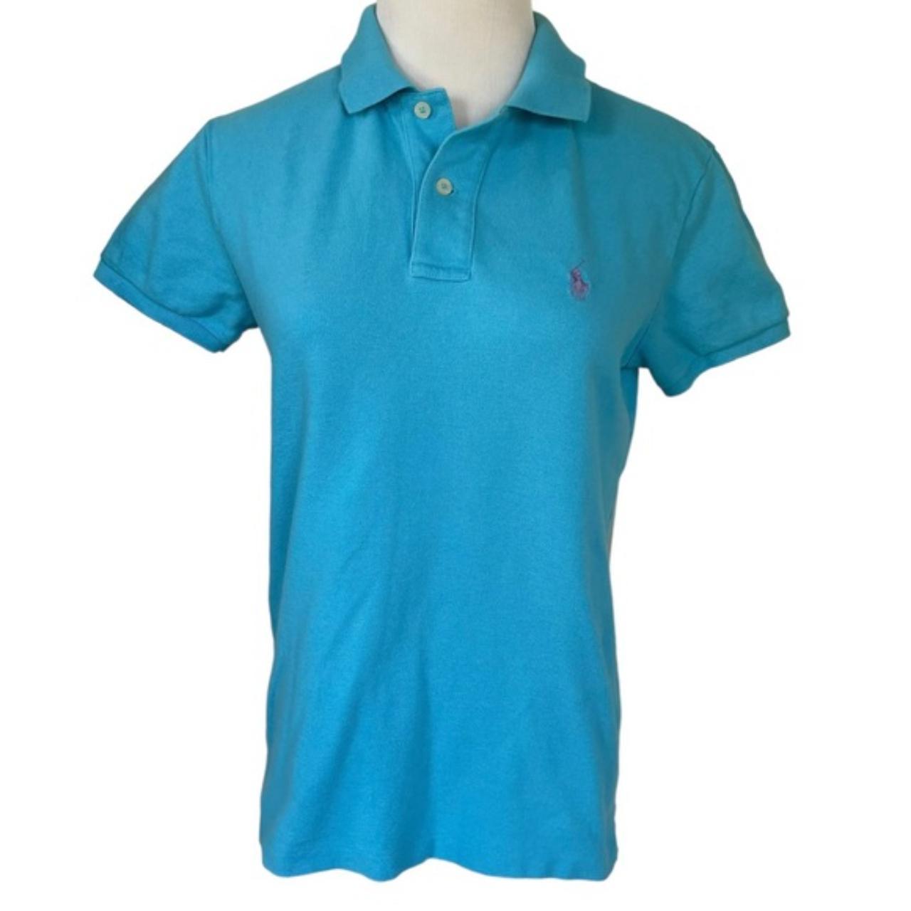 Purple and turquoise polo hot sale shirt