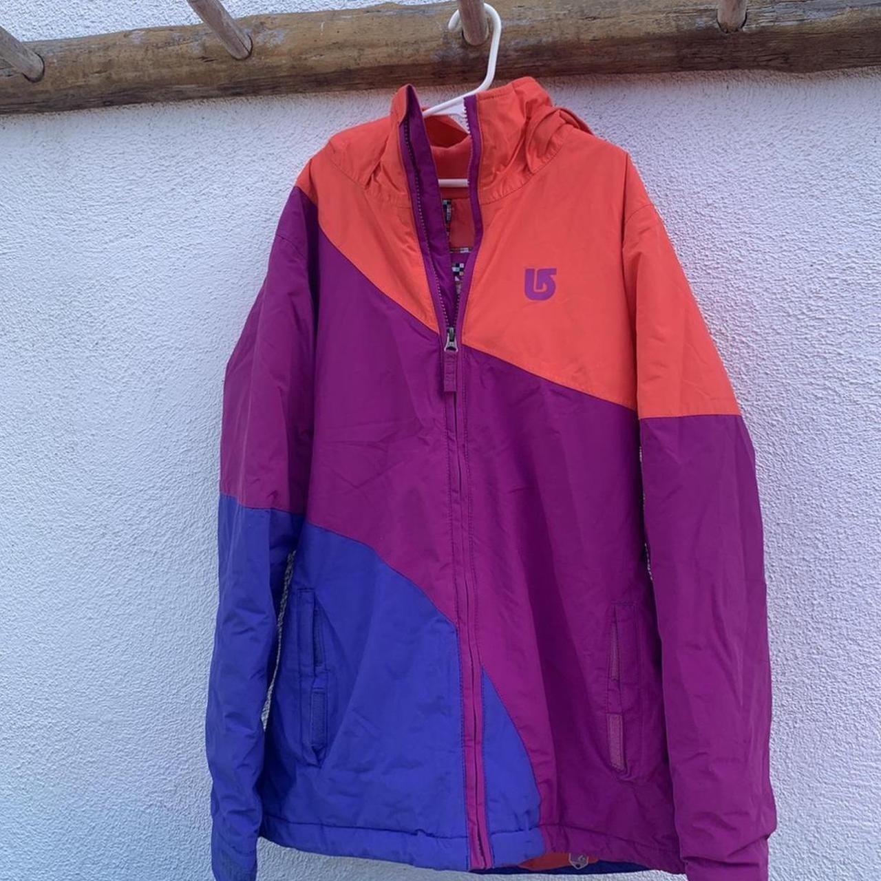 Burton Women's Orange and Purple Jacket | Depop