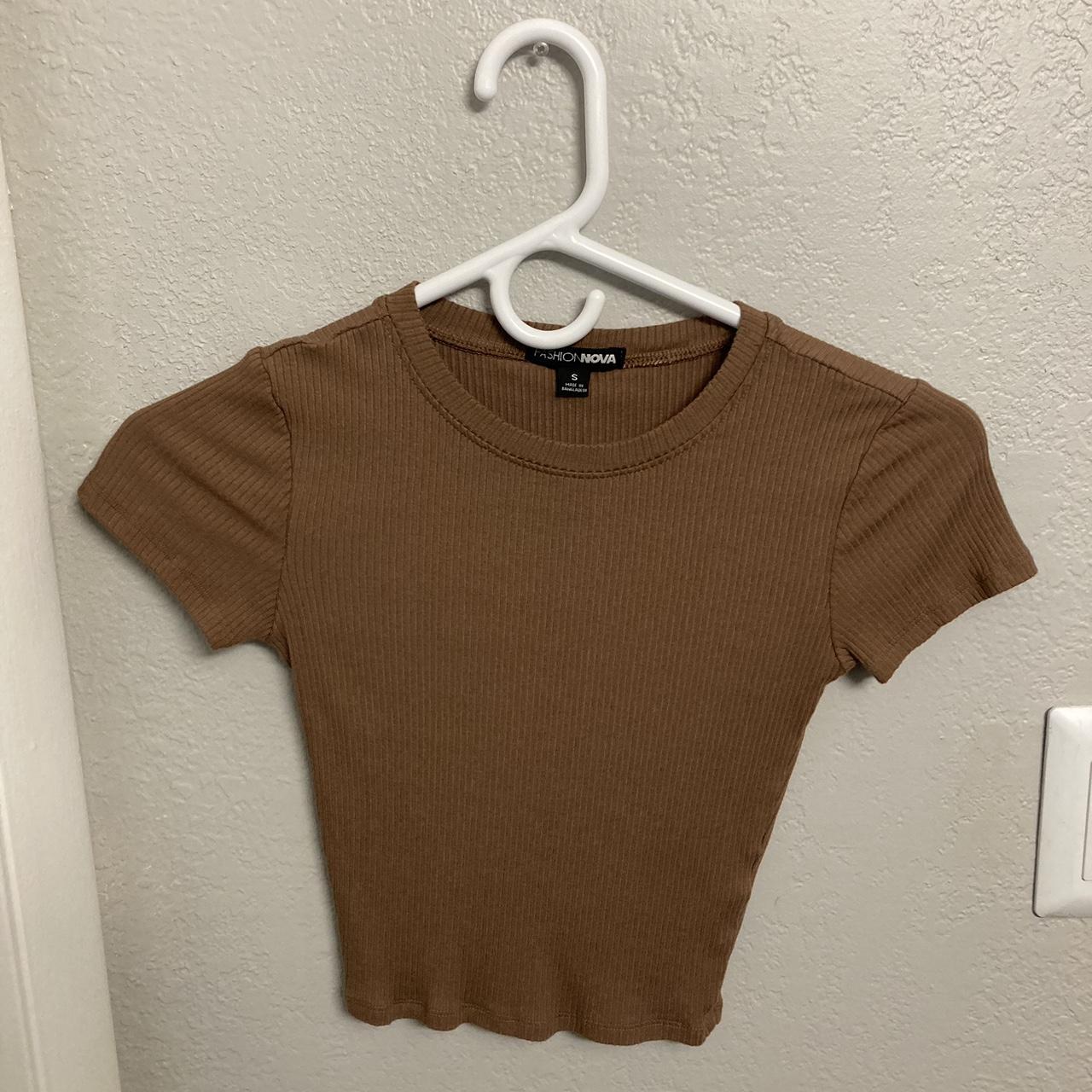 brown crop top🤎 - Depop