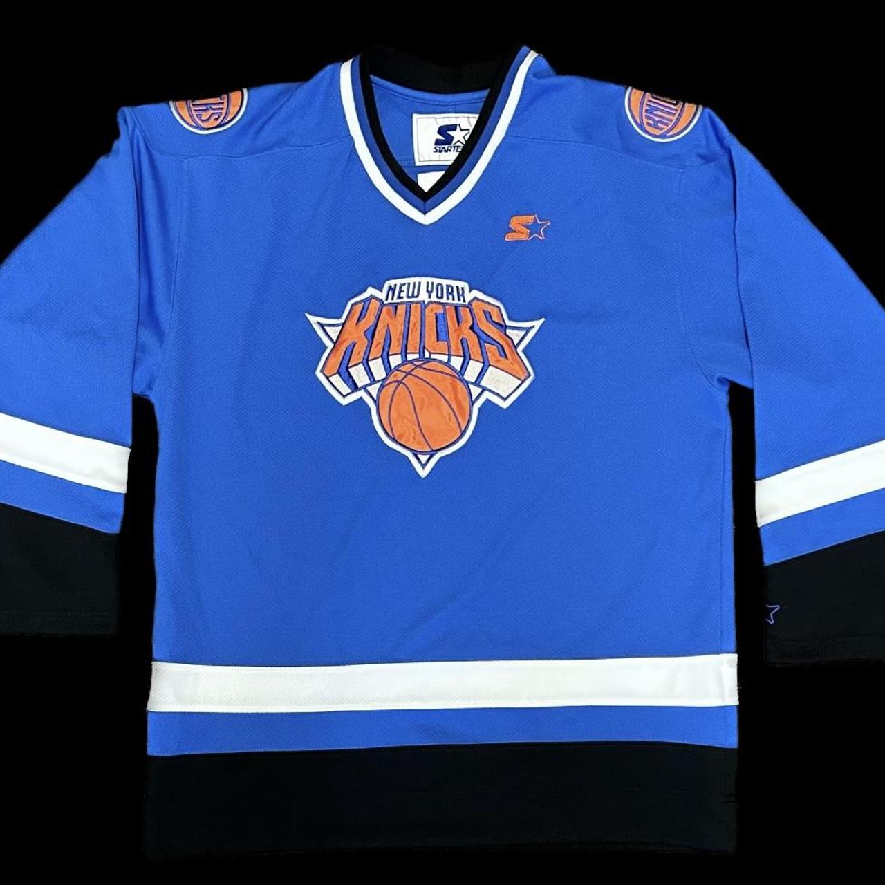 Vintage New York Knicks Sweater Mens Large Blue - Depop