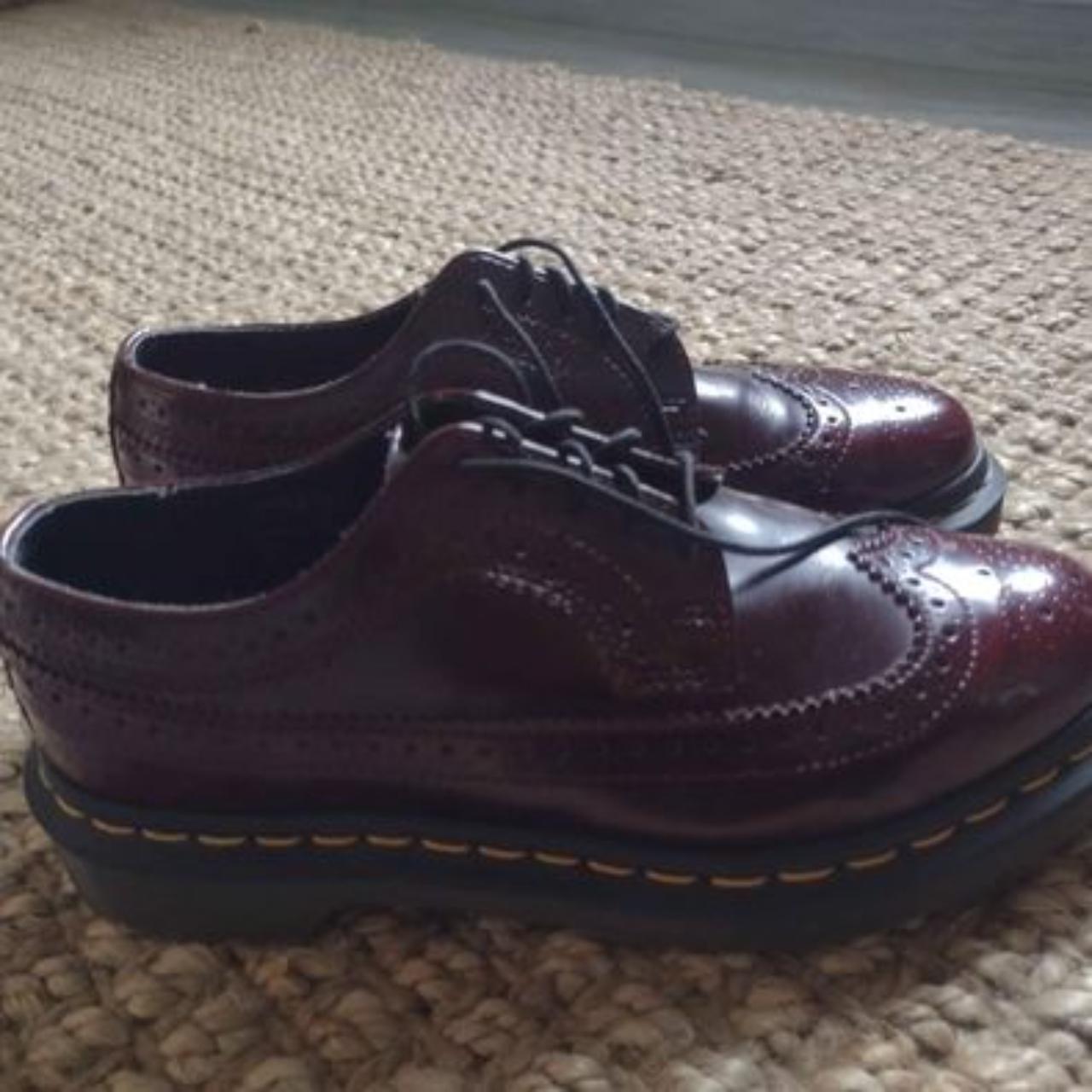 Doc Martens 3989 cherry red oxford brogue... - Depop