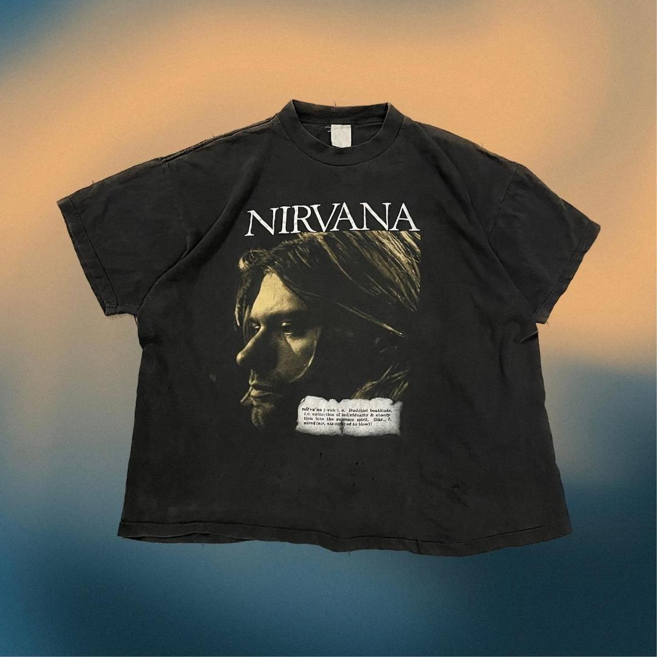Vintage 90s Nirvana Kurt Cobain t shirt Front and... - Depop