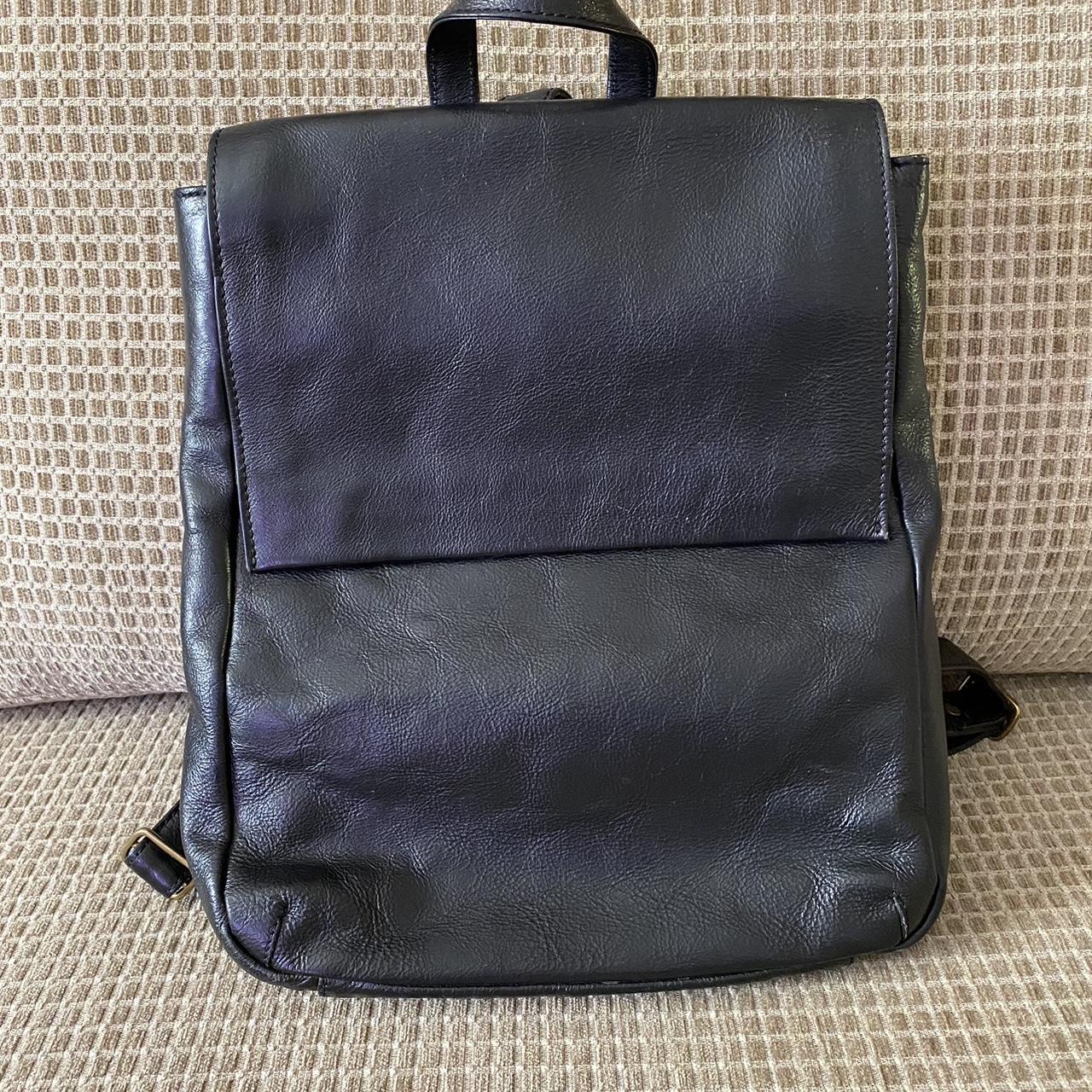 HIDESIGN black leather backpack, medium size,... - Depop
