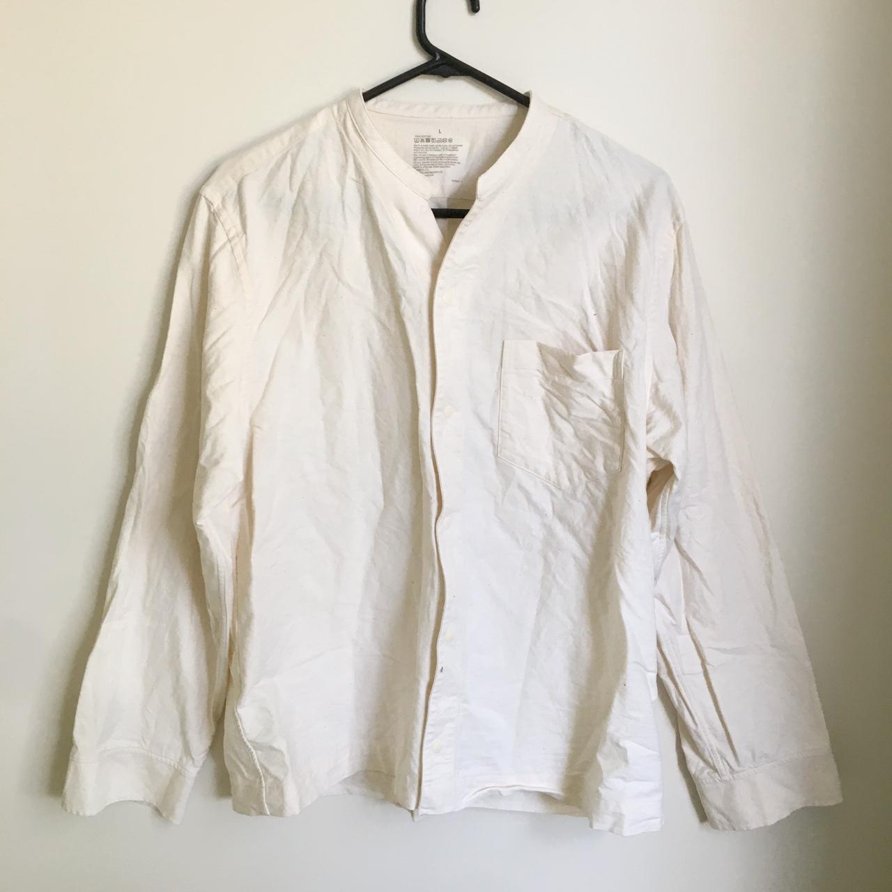 Off white button up shirt. Size L. 100% cotton. This... - Depop