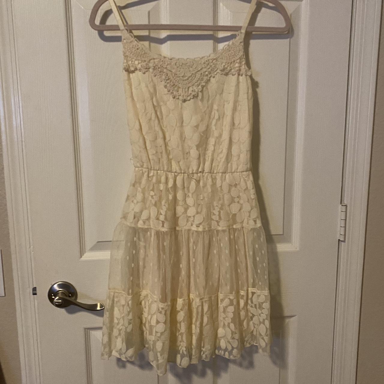 super cute cream n white lace patterned dress ! rly... - Depop