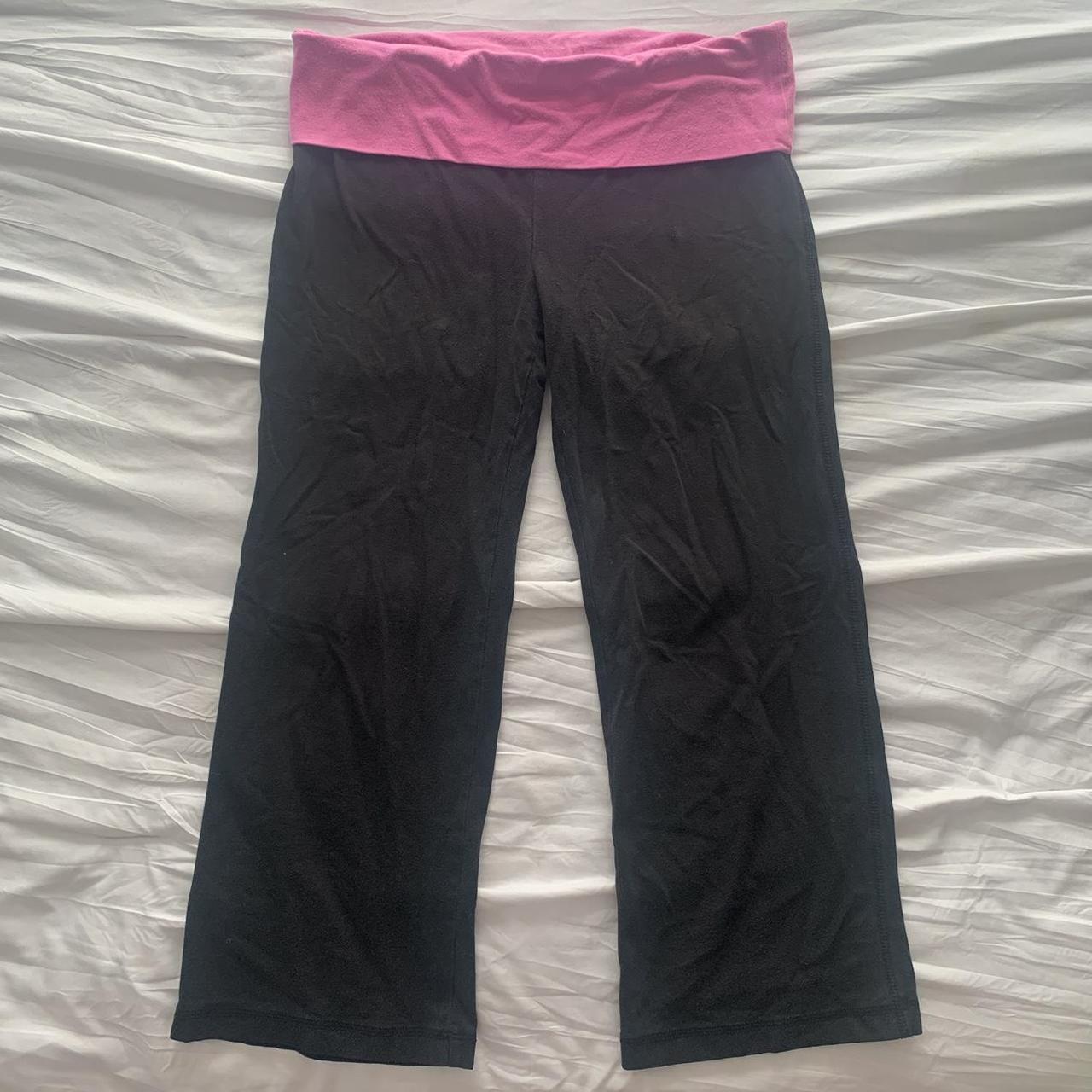 pink 2000s No Boundaries Yoga Foldover leggings - Depop