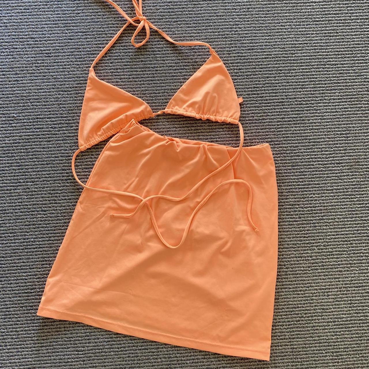 Djerf Avenue Tangerine Swim Set Skirt Size S Bikini... Depop