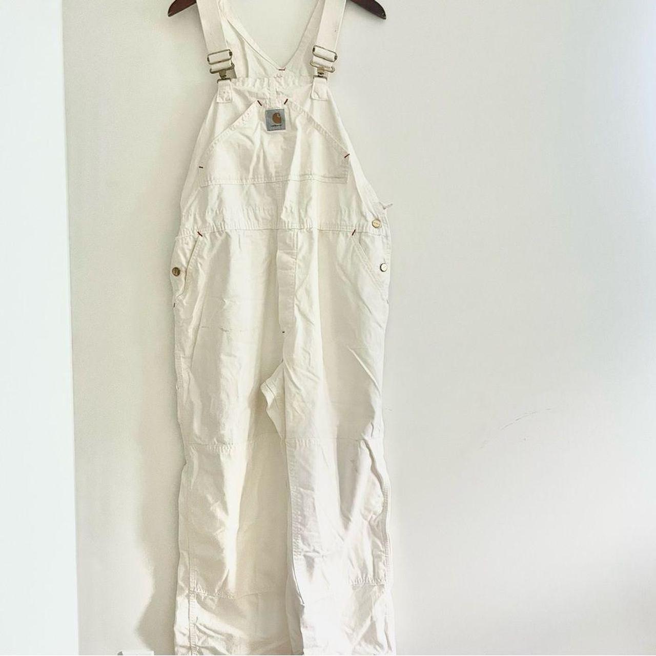 Carhartt white carpenter bibs fashion