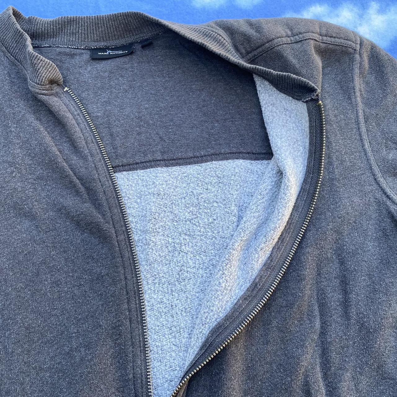 Preloved Men's Bomber Jacket - Grey/Silver - L – … - image 3