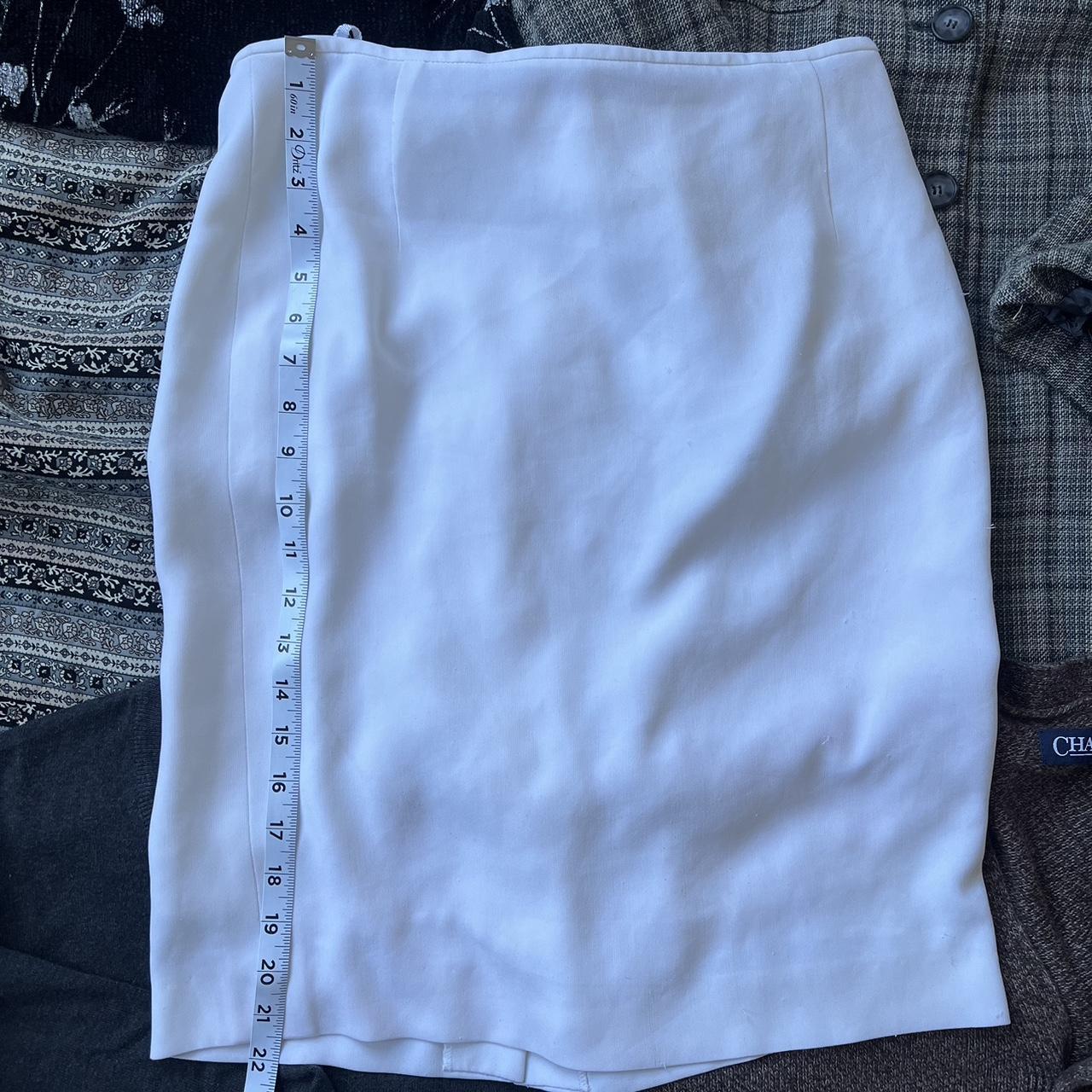 VINTAGE WHITE SILK SKIRT 21” long 5” slit in the... - Depop