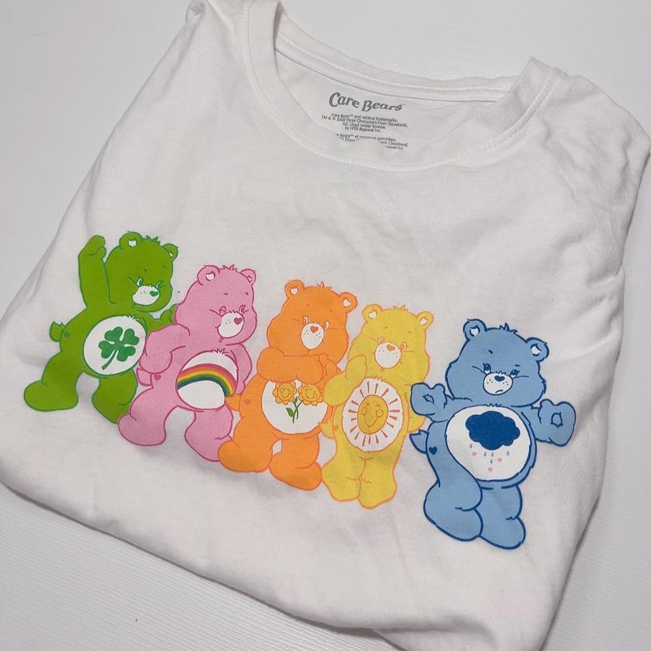 White Such Cute Rainbow Care Bear Crop Top T-Shirt