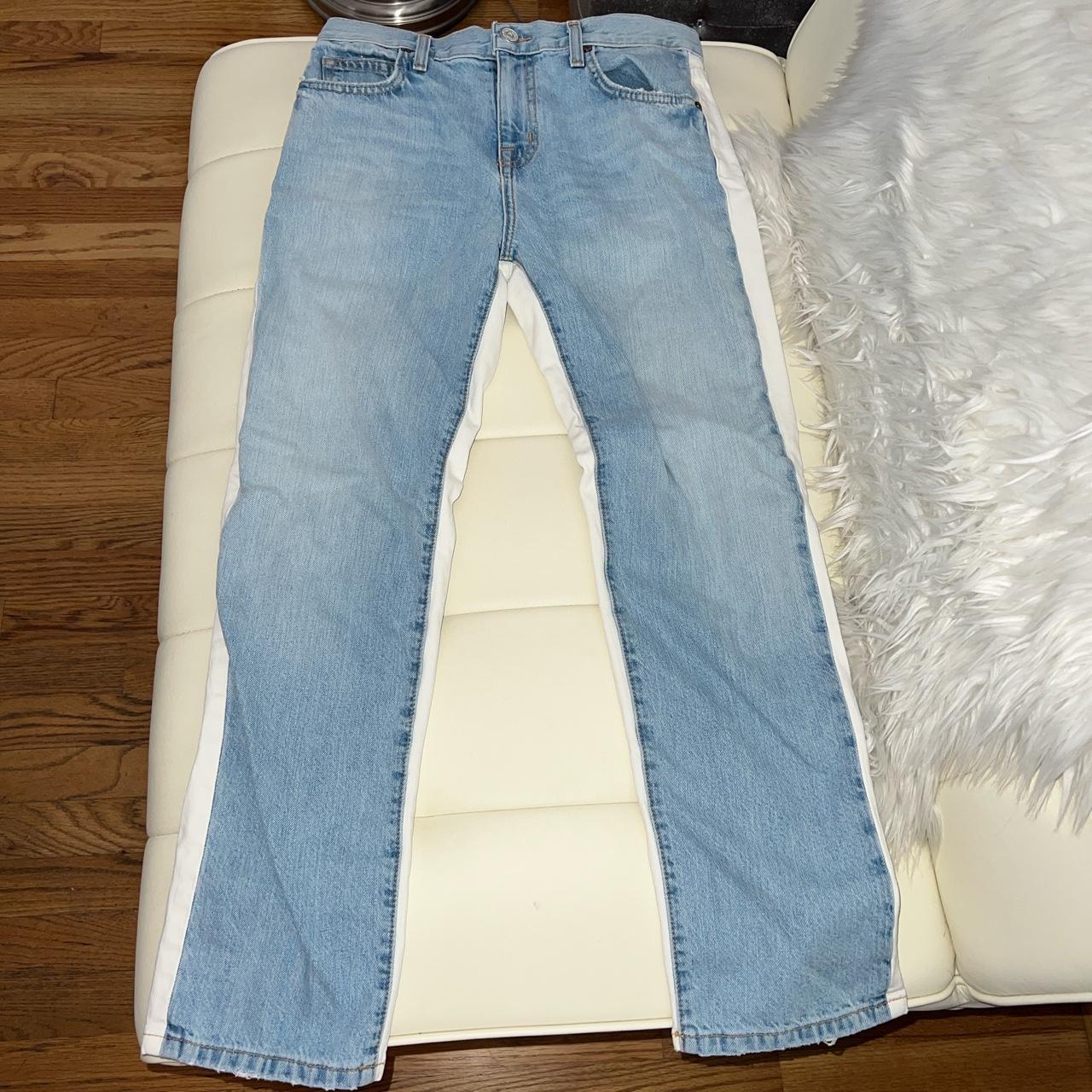 Joie Women's White and Blue Jeans | Depop